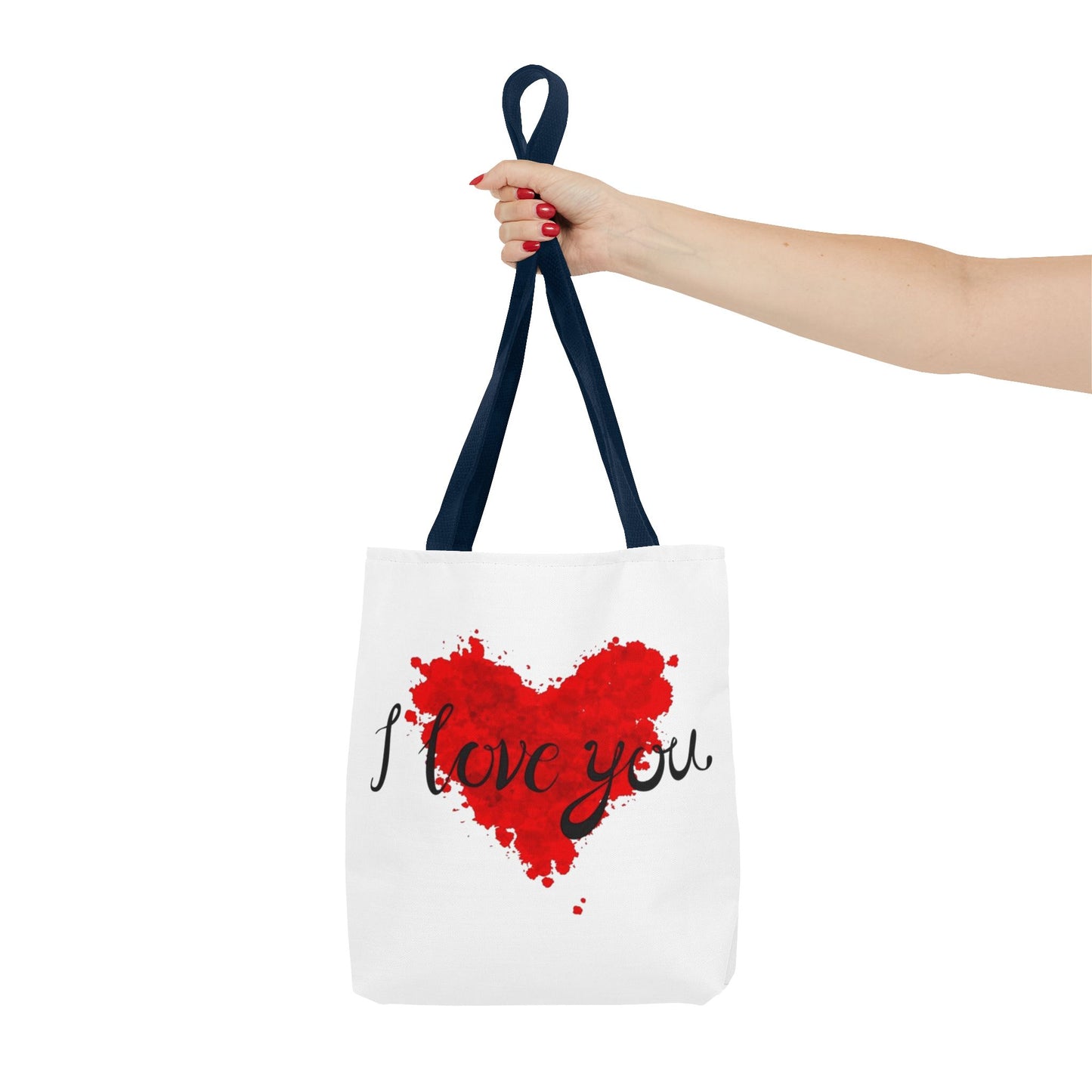 Romantic Heart Tote Bag - 'I Love You' Design