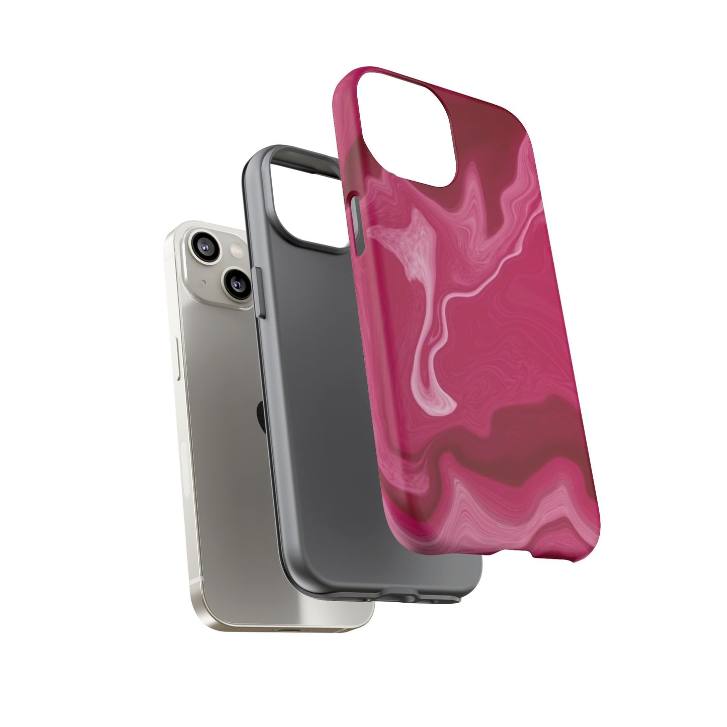 Tough Cases - Pink Marbled Phone Case for Stylish Protection