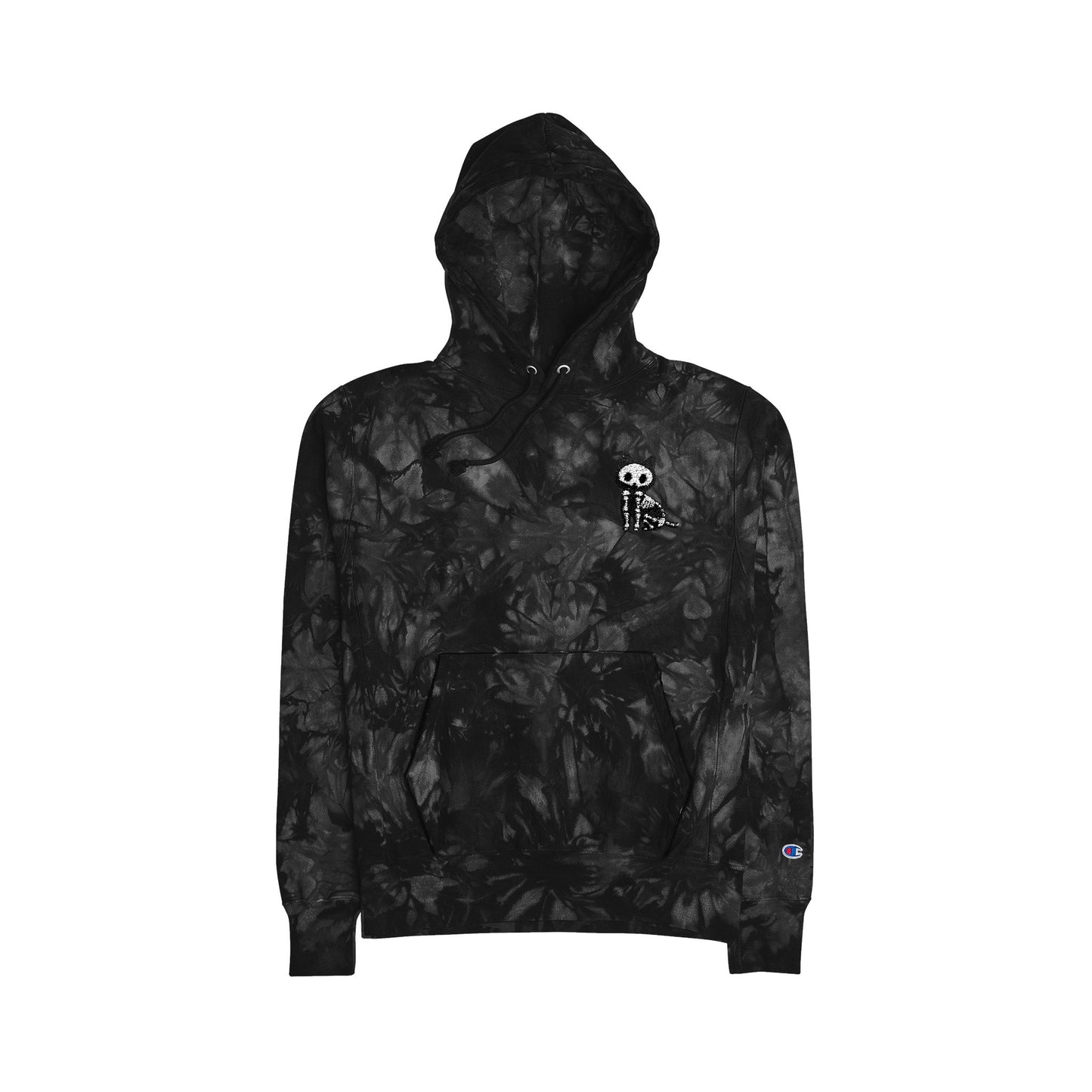 Unisex Champion Tie-Dye Hoodie with Embroidered Design - Trendy, Cozy & Stylish