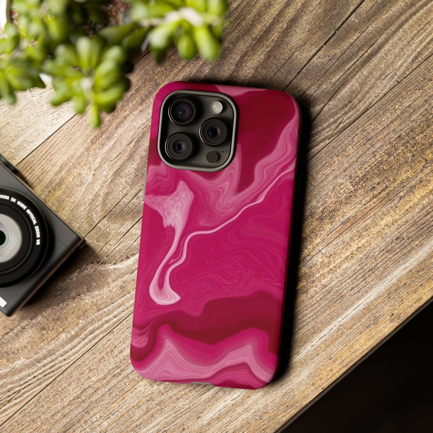 Tough Cases - Pink Marbled Phone Case for Stylish Protection