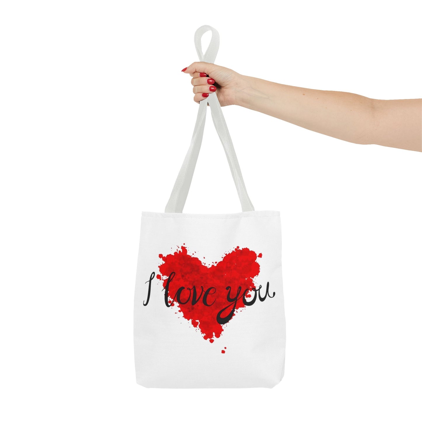 Romantic Heart Tote Bag - 'I Love You' Design