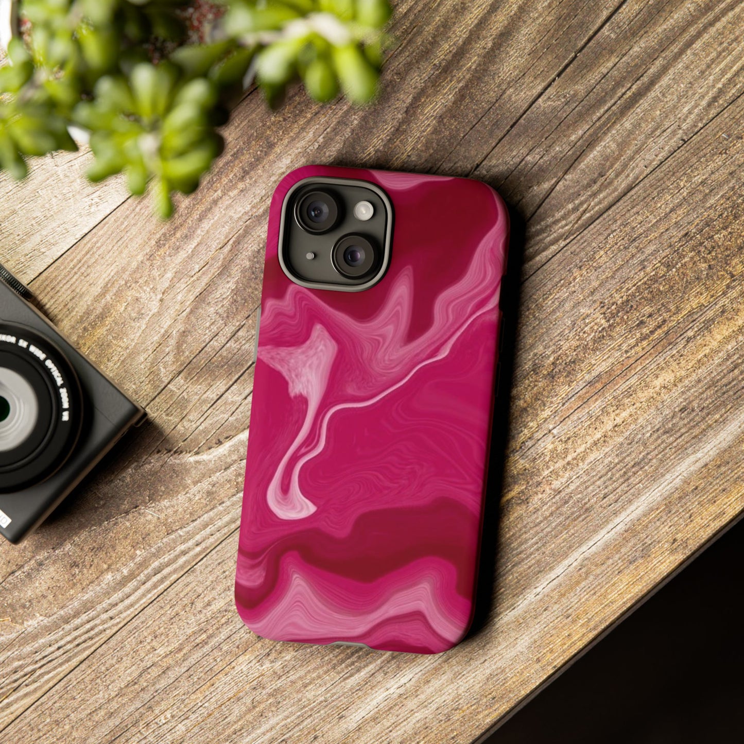 Tough Cases - Pink Marbled Phone Case for Stylish Protection