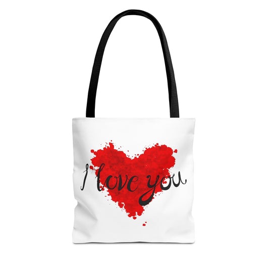 Romantic Heart Tote Bag - 'I Love You' Design