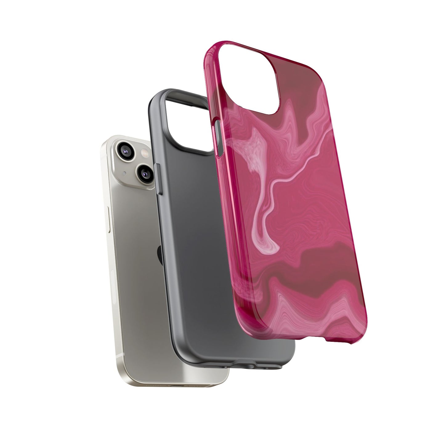 Tough Cases - Pink Marbled Phone Case for Stylish Protection