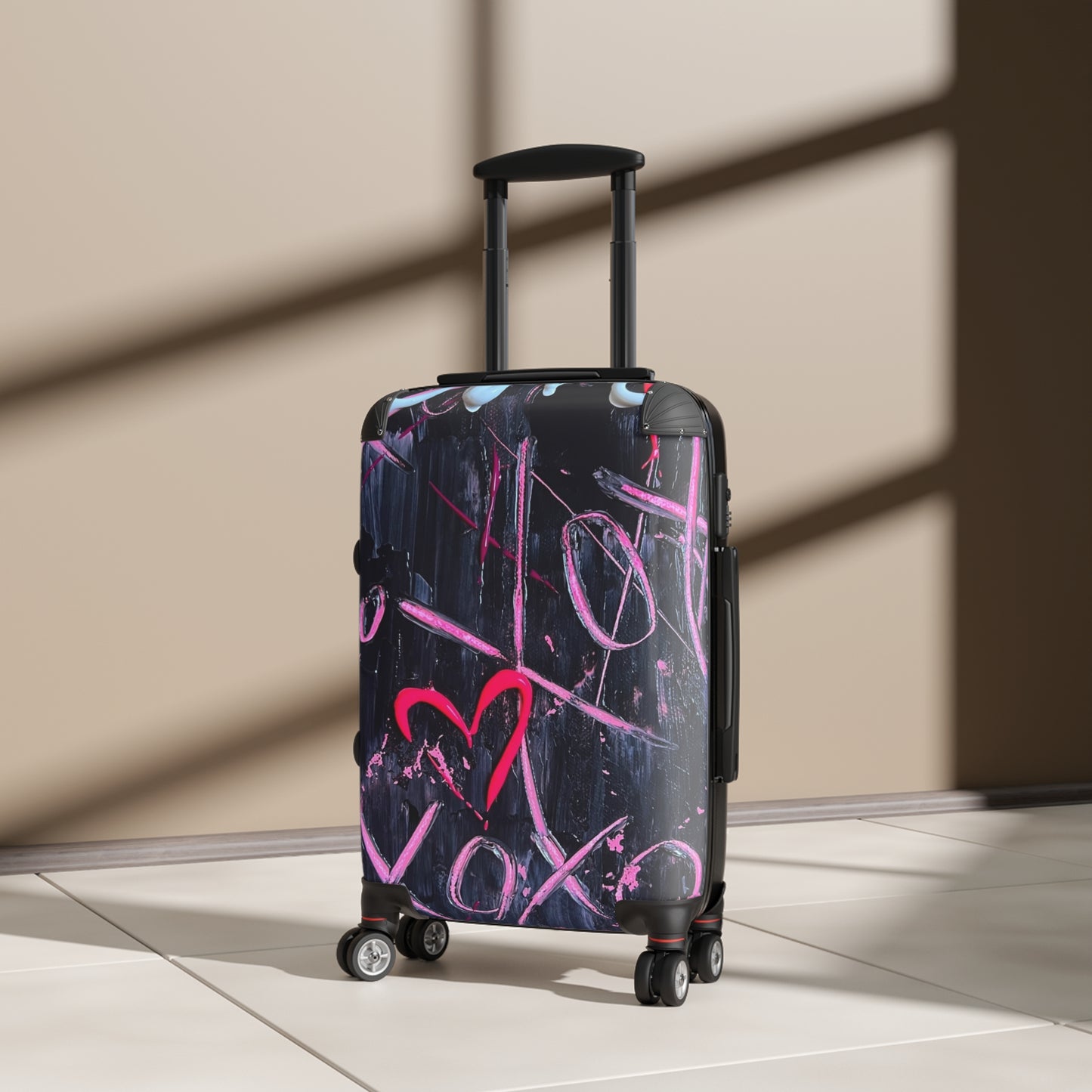 Abstract Love Suitcase - Stylish Luggage for Travelers