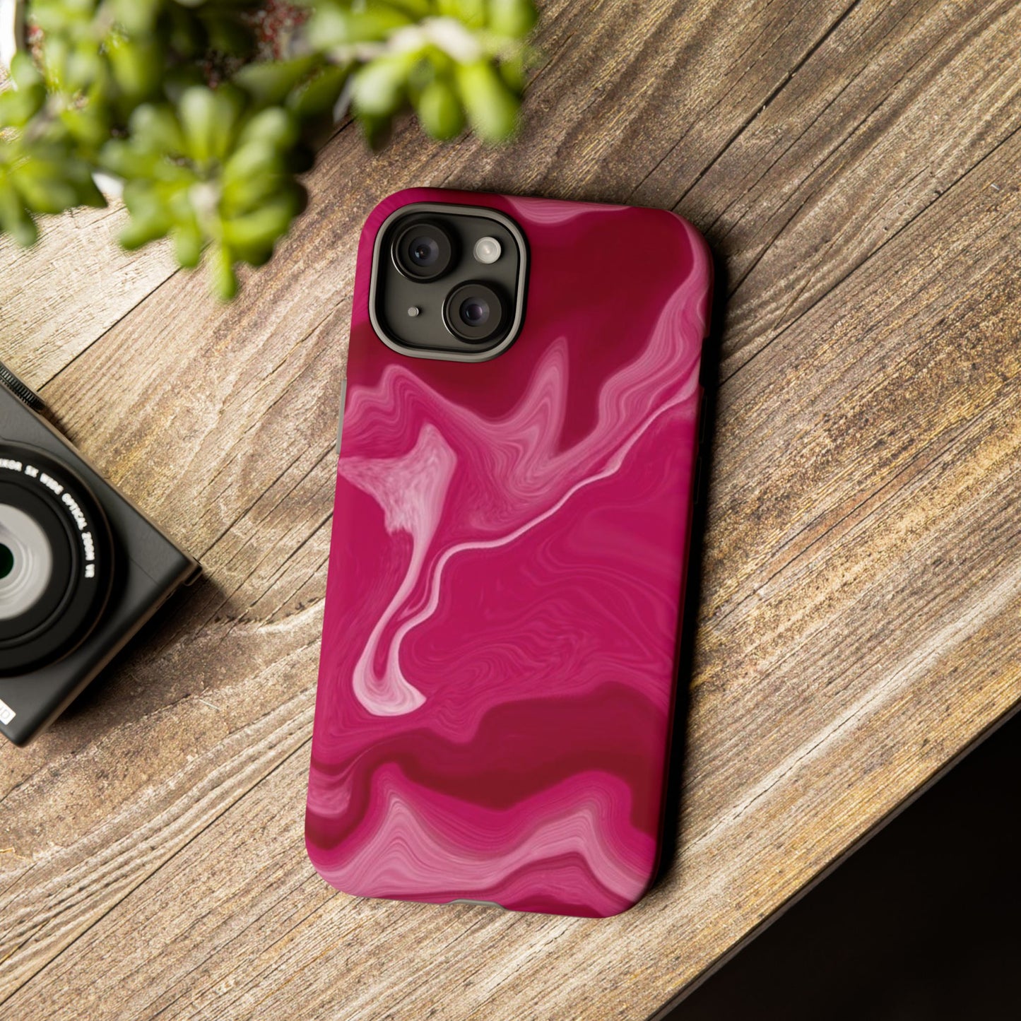 Tough Cases - Pink Marbled Phone Case for Stylish Protection