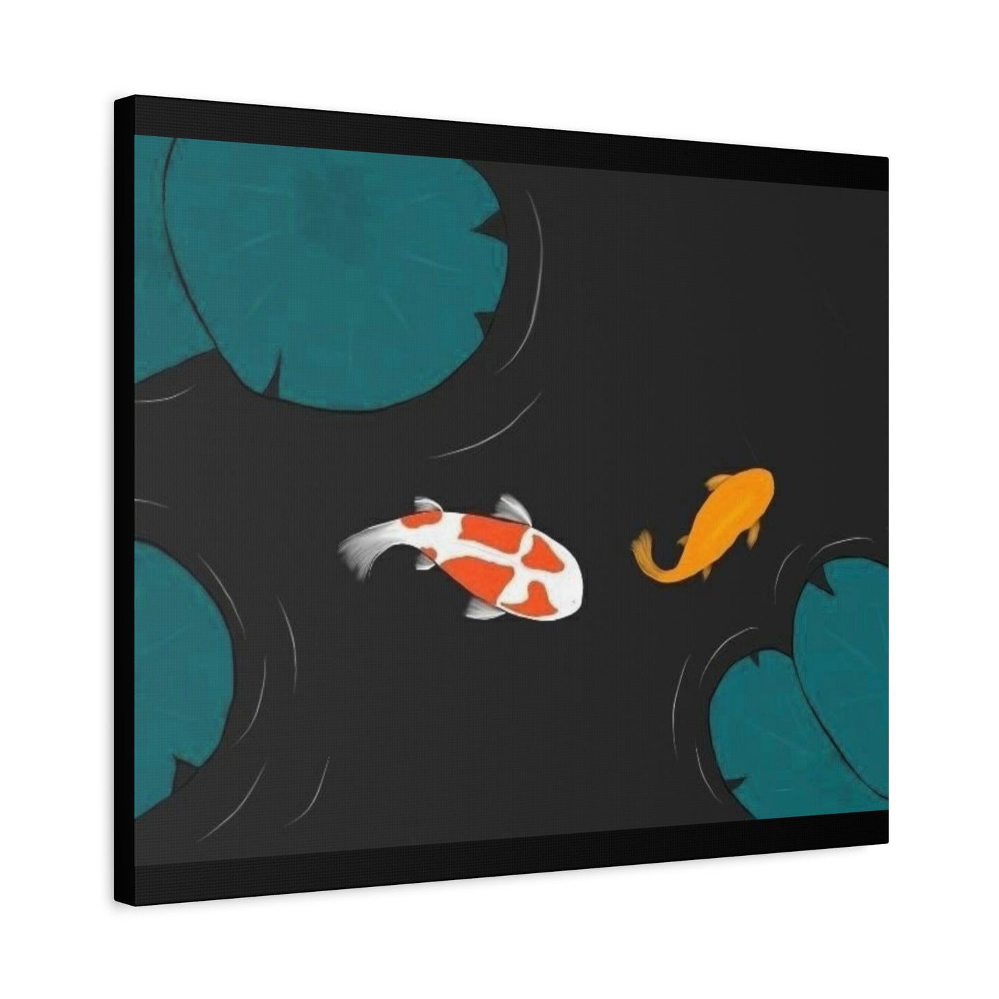 Artistic Koi Fish Canvas Wall Decor - Stretched Matte 1.25"