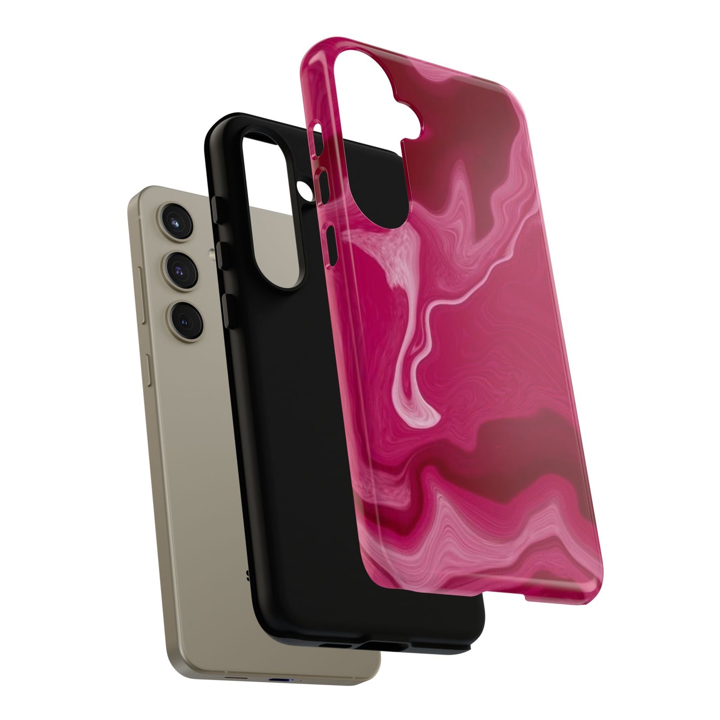 Tough Cases - Pink Marbled Phone Case for Stylish Protection