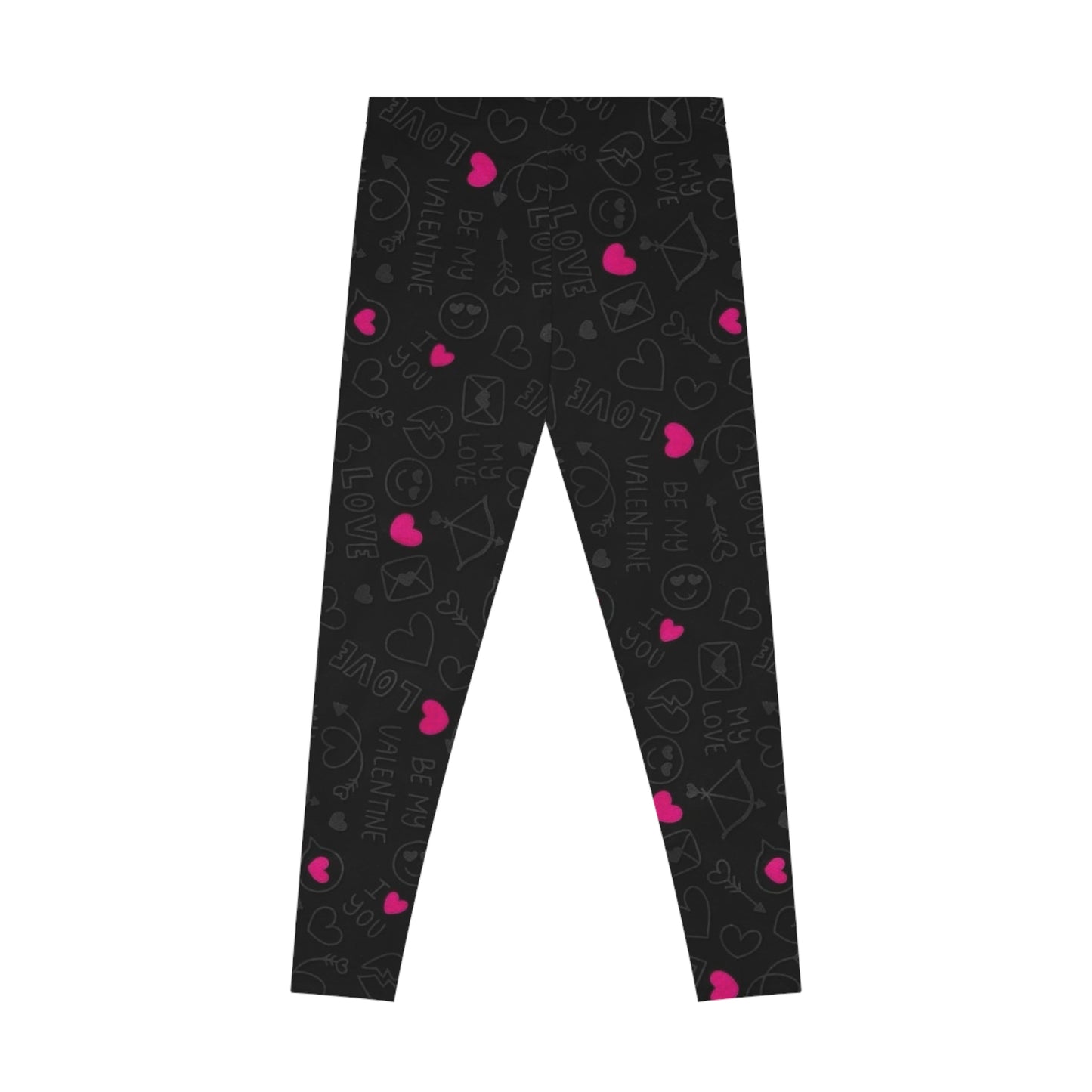 Valentine's Day Stretchy Leggings - Cute Love Print for Comfort & Style