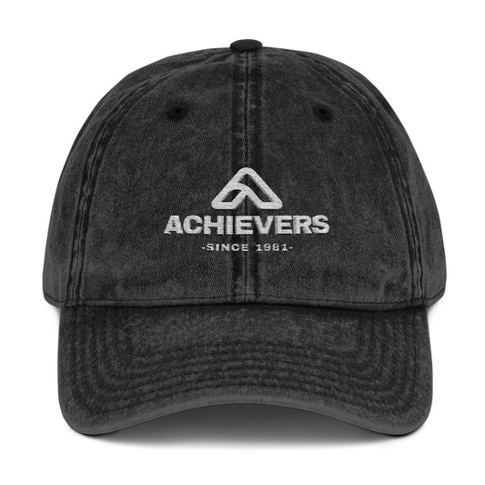 Vintage Achievers Embroidered Cap - Distressed Red Hat for Adventurers