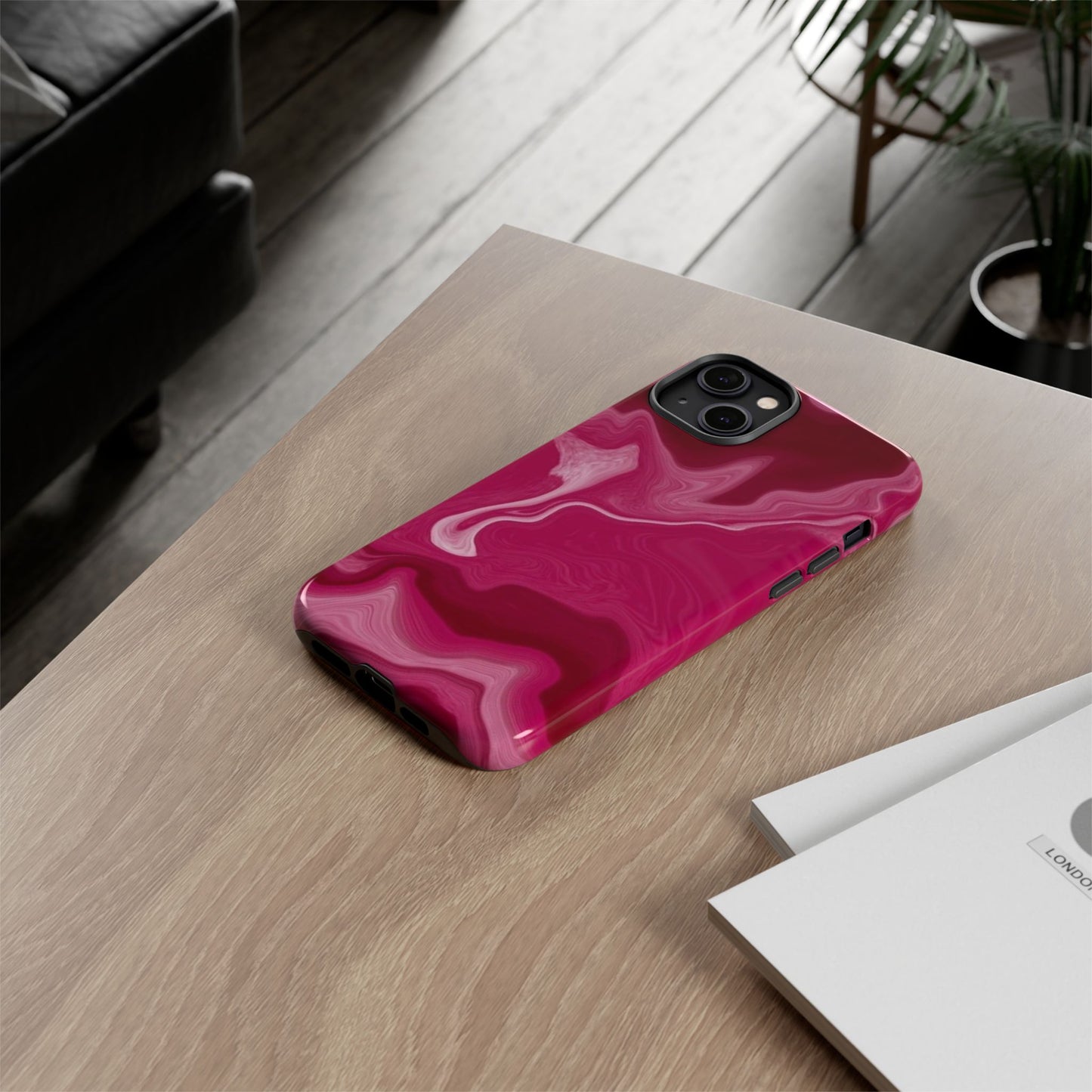 Tough Cases - Pink Marbled Phone Case for Stylish Protection