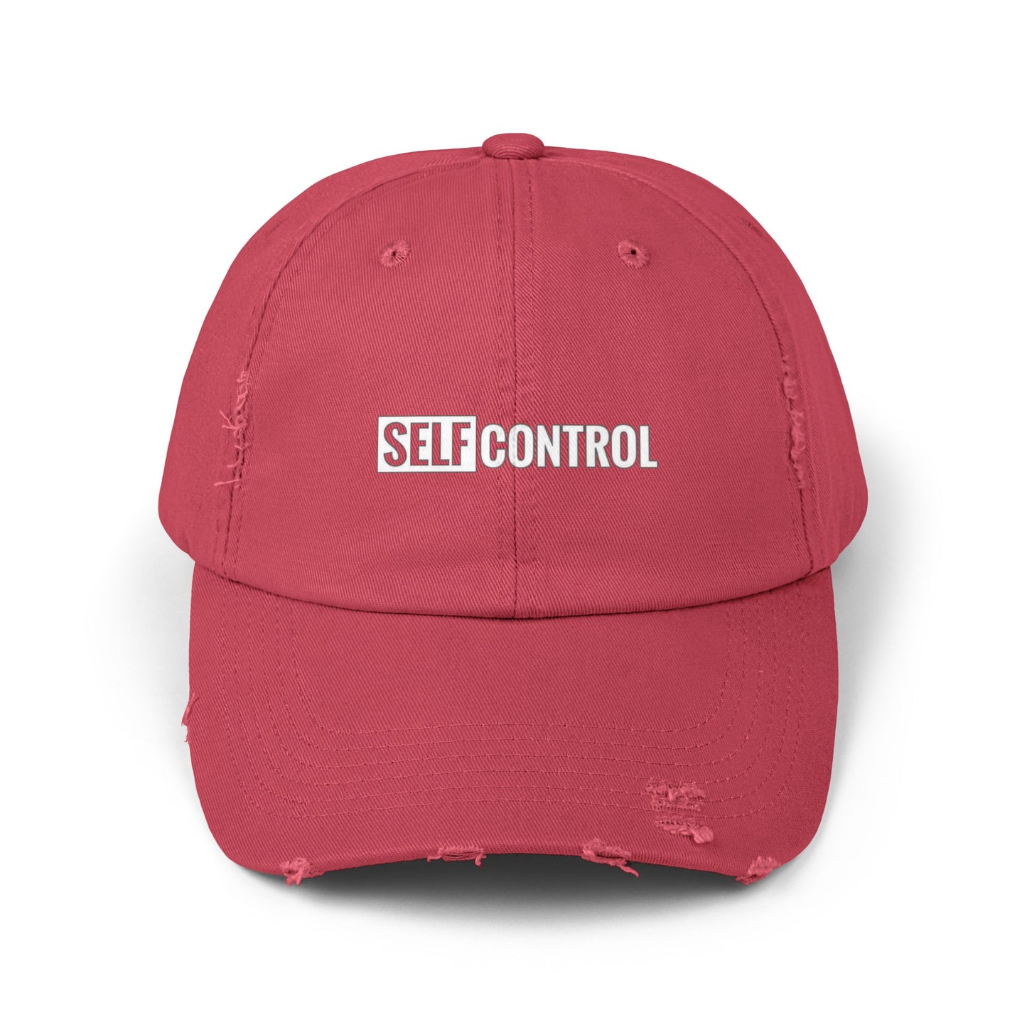 Unisex Distressed Cap - 'SELF CONTROL' Casual Hat for Everyday Style