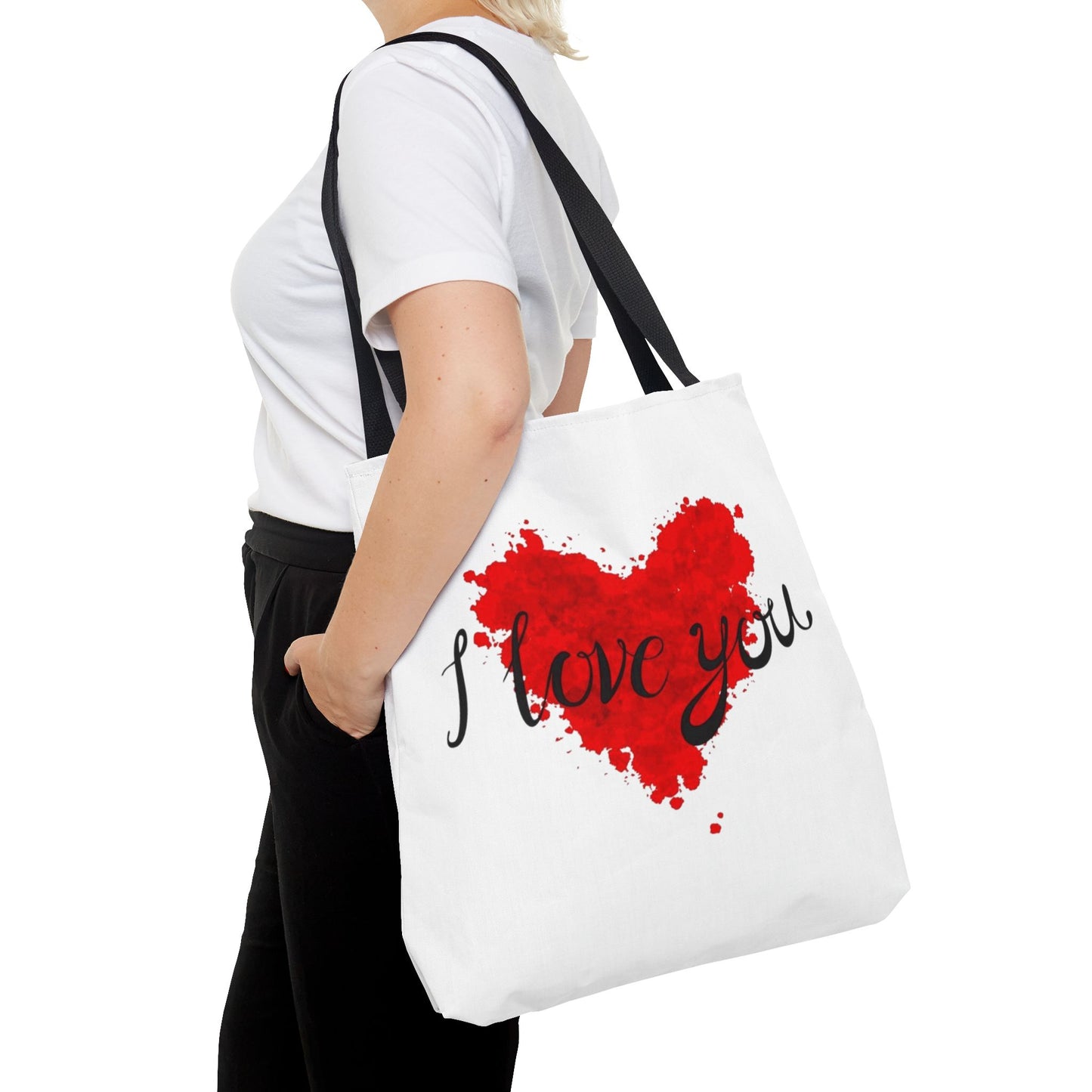 Romantic Heart Tote Bag - 'I Love You' Design