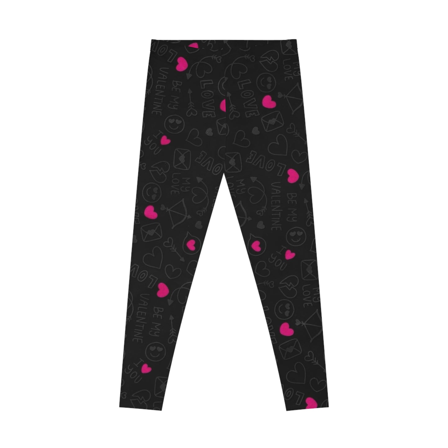 Valentine's Day Stretchy Leggings - Cute Love Print for Comfort & Style