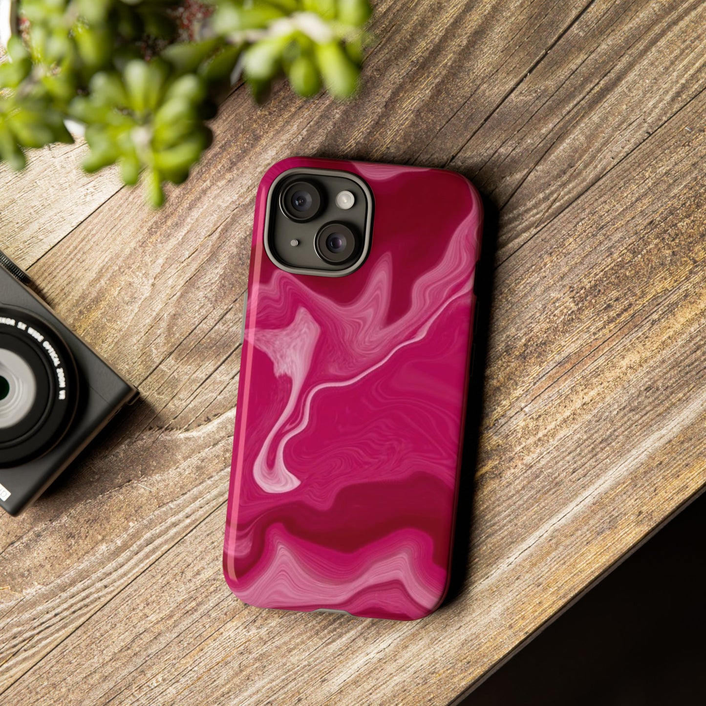 Tough Cases - Pink Marbled Phone Case for Stylish Protection