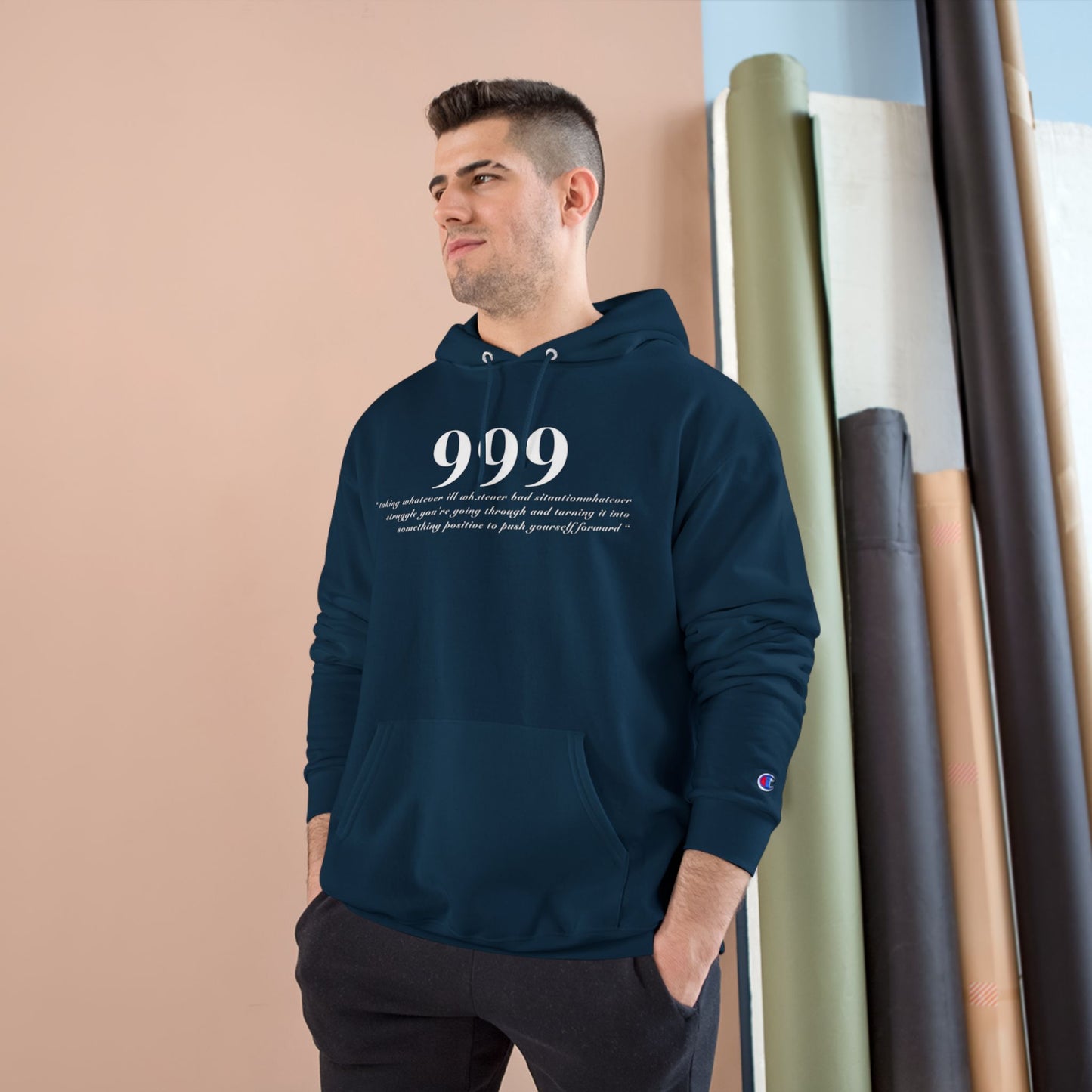 Inspirational Champion Hoodie - "999" & "See Good In All Things" Design