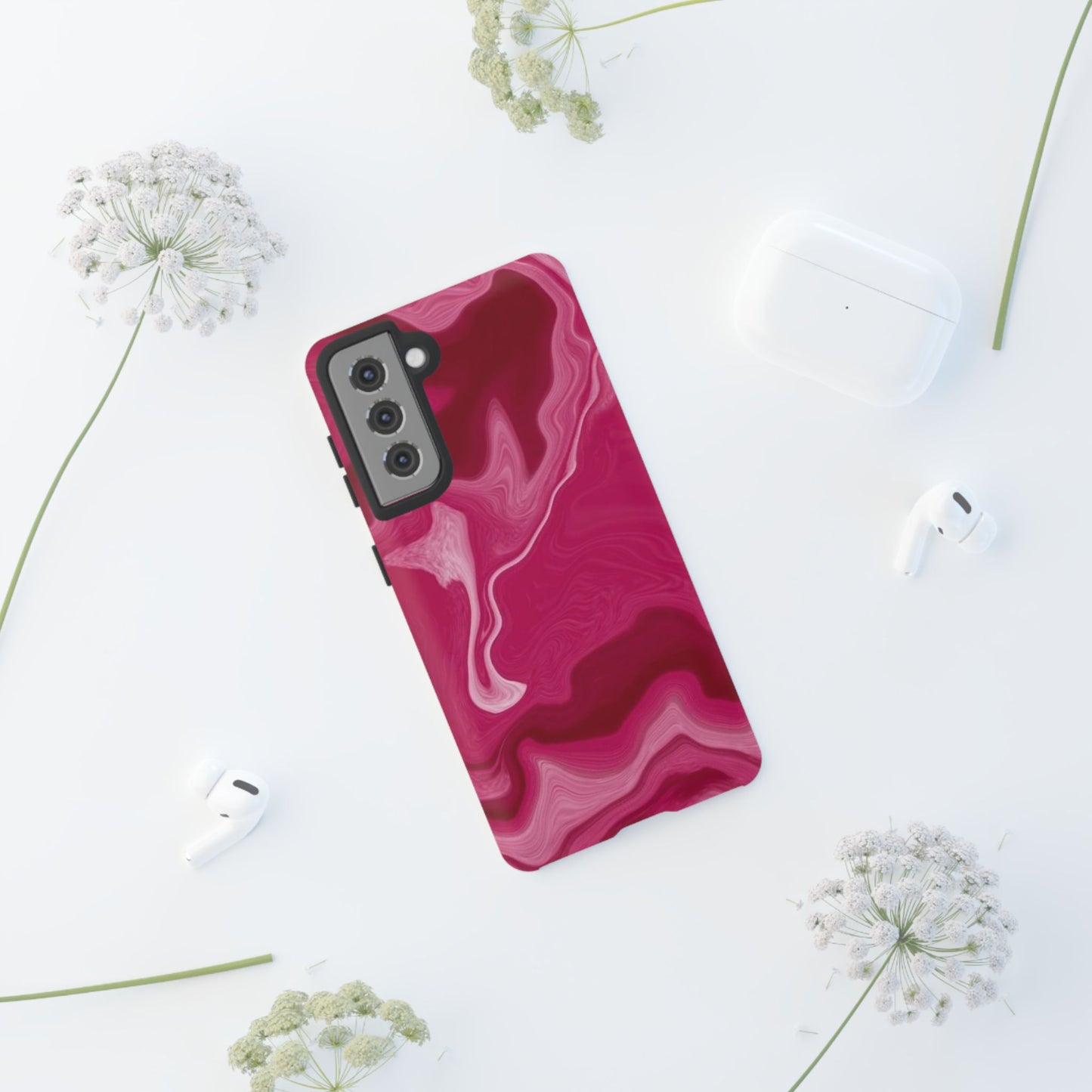 Tough Cases - Pink Marbled Phone Case for Stylish Protection