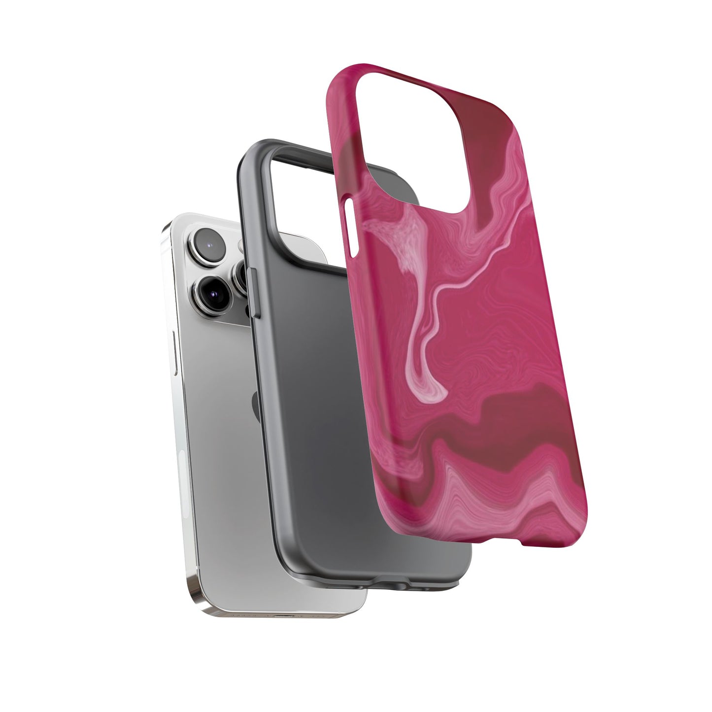 Tough Cases - Pink Marbled Phone Case for Stylish Protection