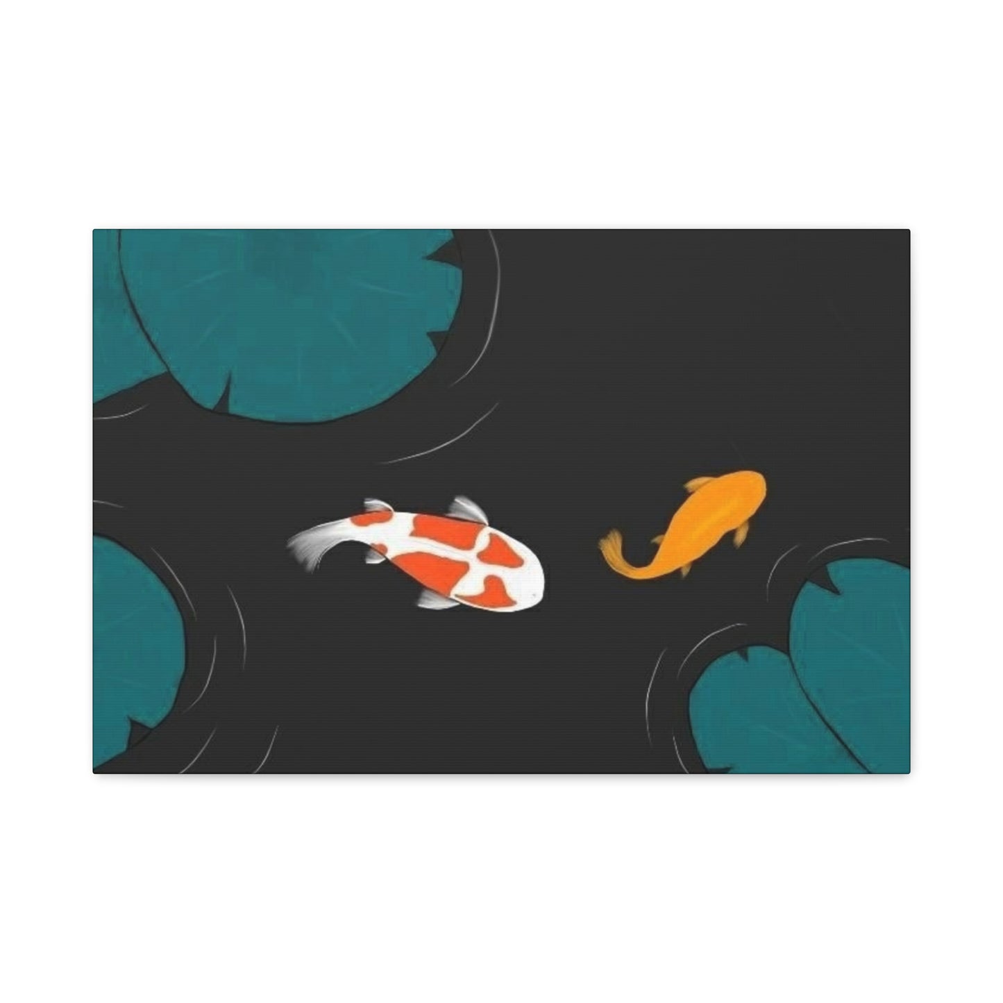 Artistic Koi Fish Canvas Wall Decor - Stretched Matte 1.25"