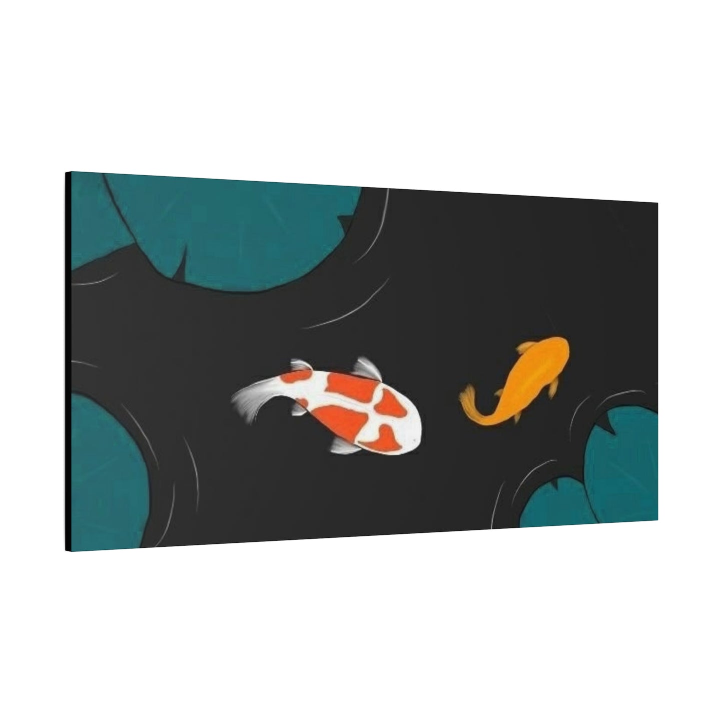 Artistic Koi Fish Canvas Wall Decor - Stretched Matte 1.25"