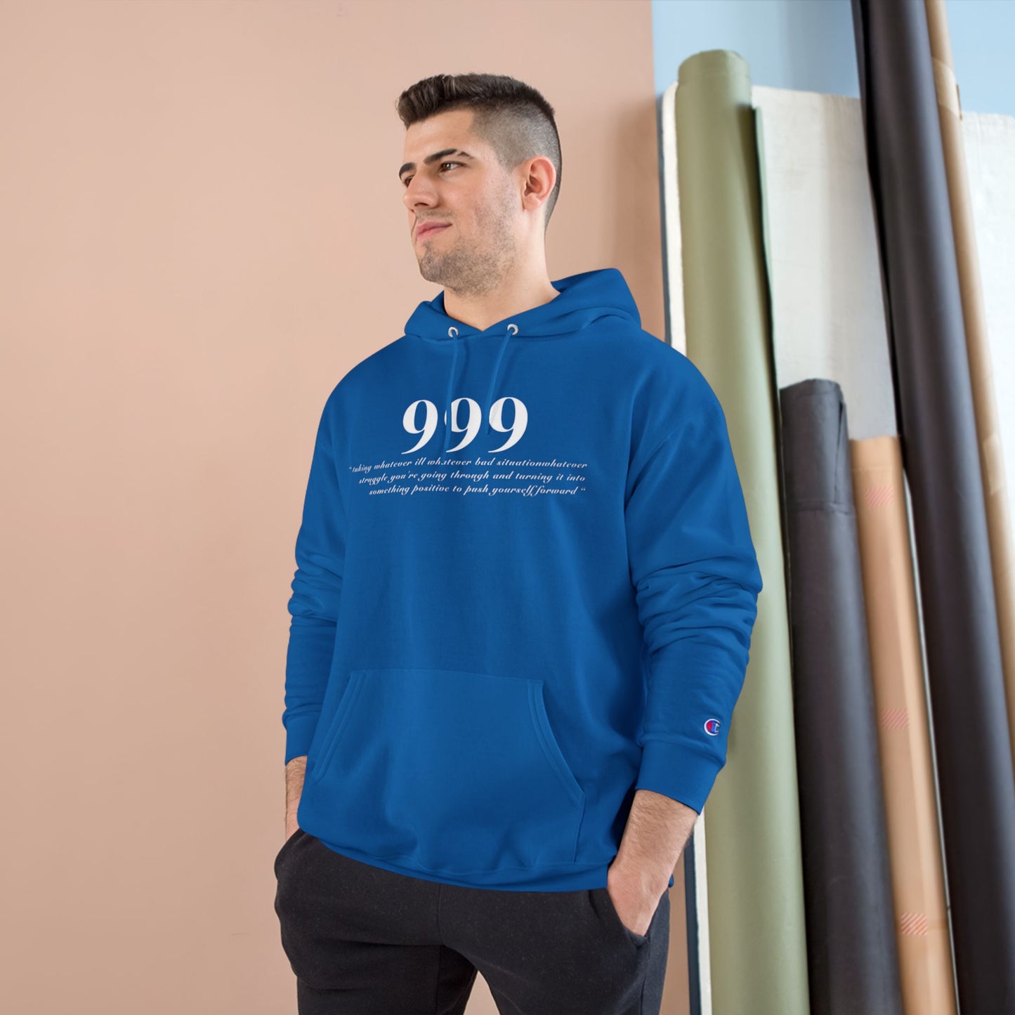 Inspirational Champion Hoodie - "999" & "See Good In All Things" Design