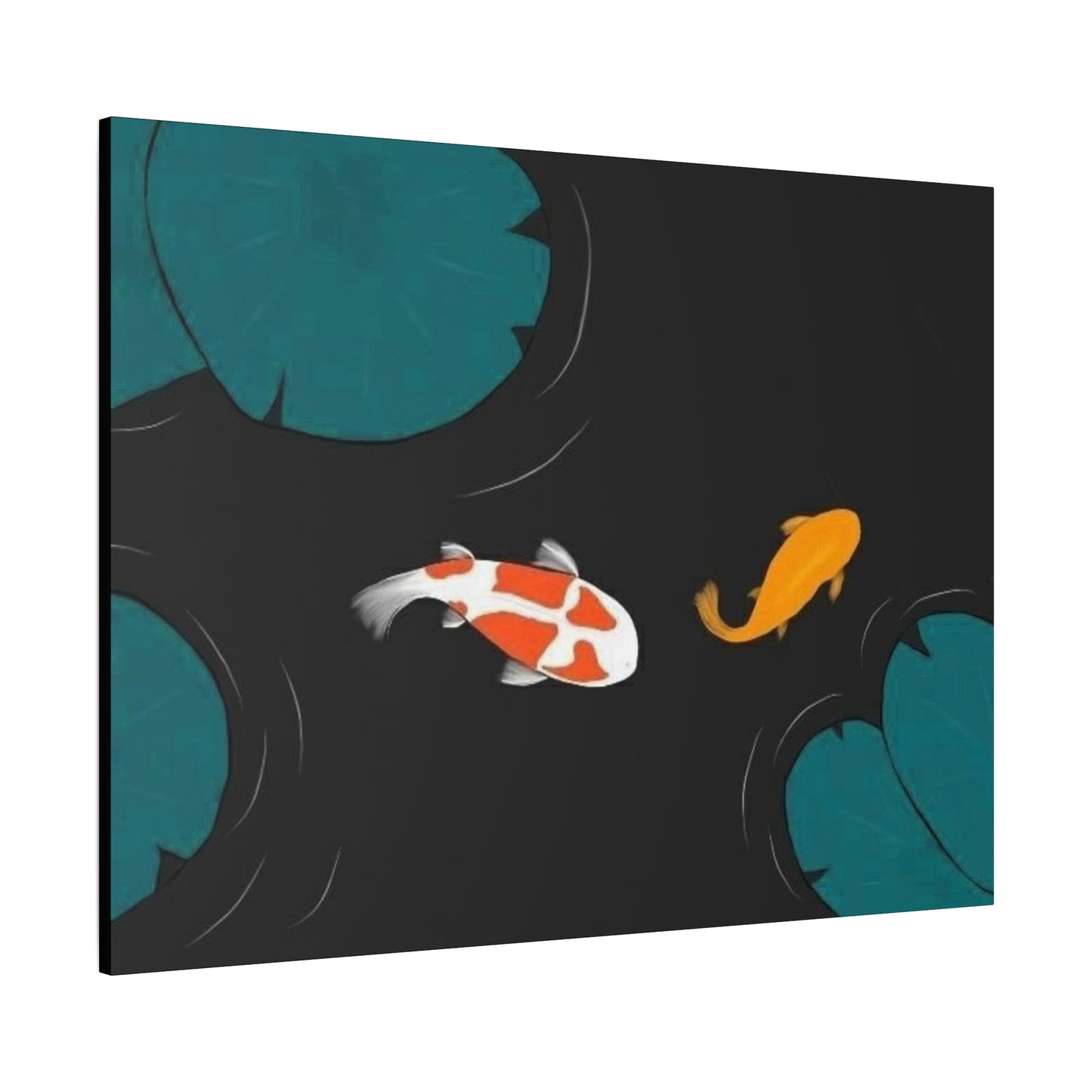 Artistic Koi Fish Canvas Wall Decor - Stretched Matte 1.25"