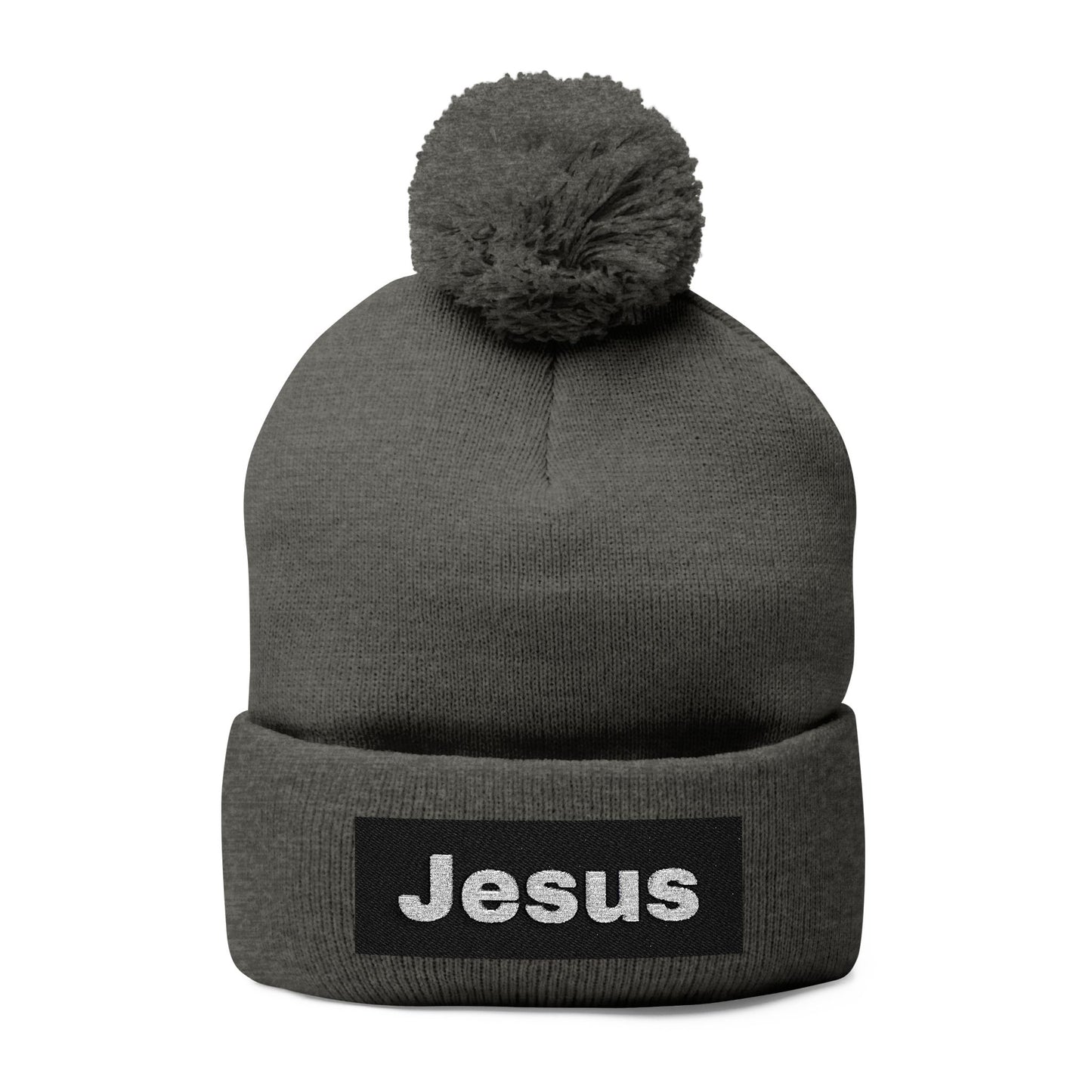 Jesus Pom-Pom Knit Cap - Cozy Winter Beanie for Faith and Style