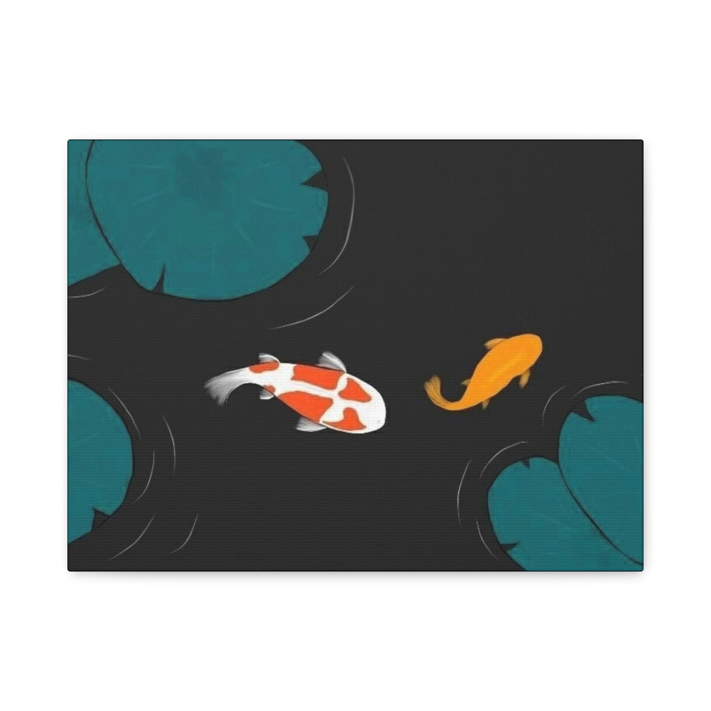 Artistic Koi Fish Canvas Wall Decor - Stretched Matte 1.25"