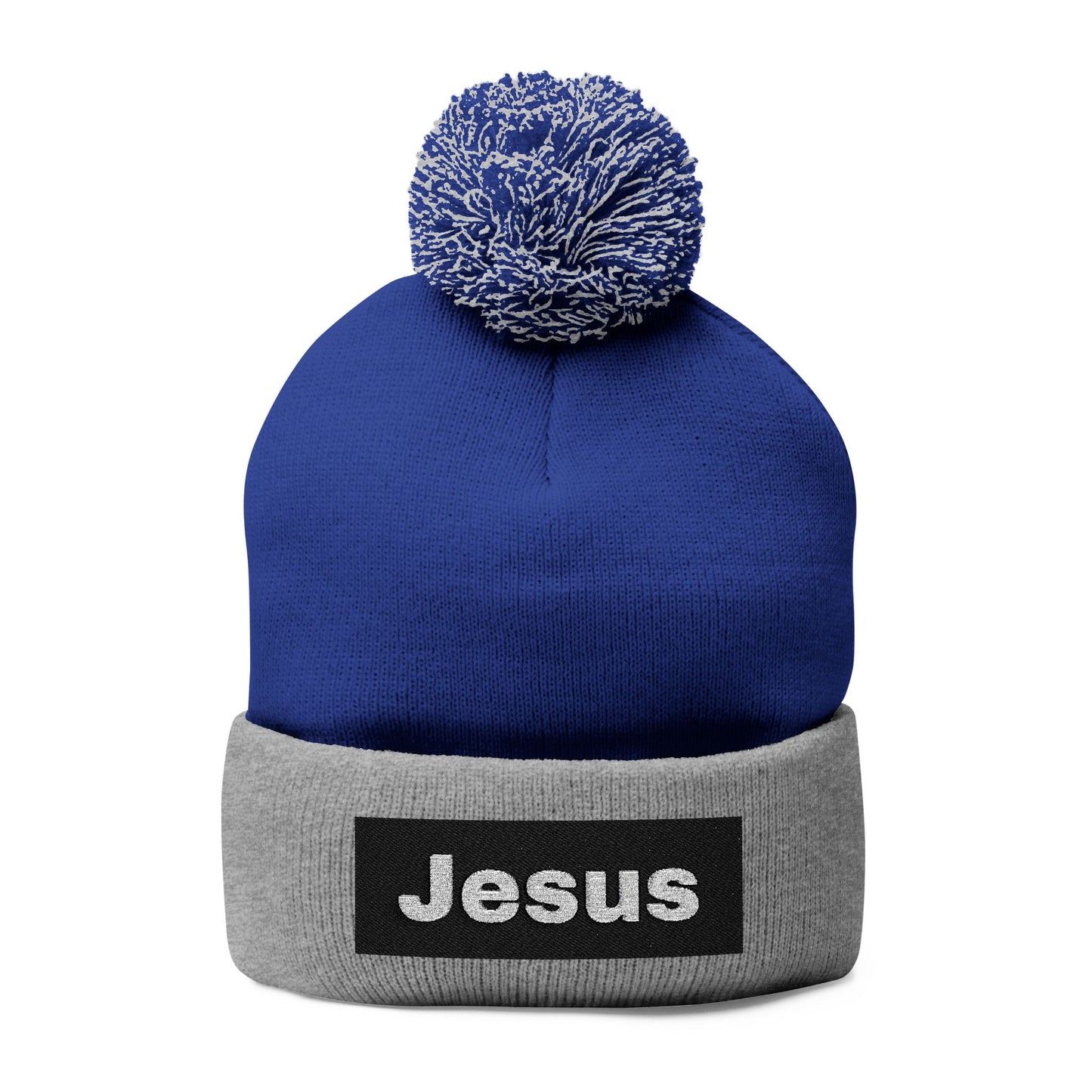 Jesus Pom-Pom Knit Cap - Cozy Winter Beanie for Faith and Style