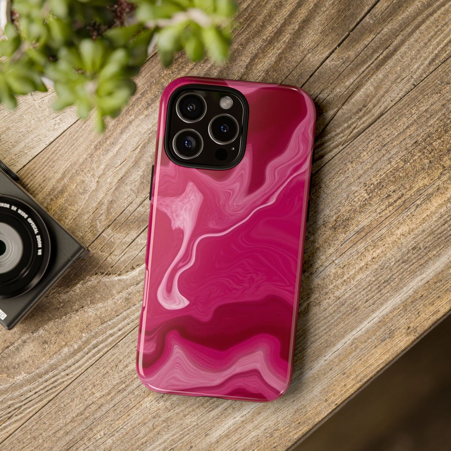 Tough Cases - Pink Marbled Phone Case for Stylish Protection