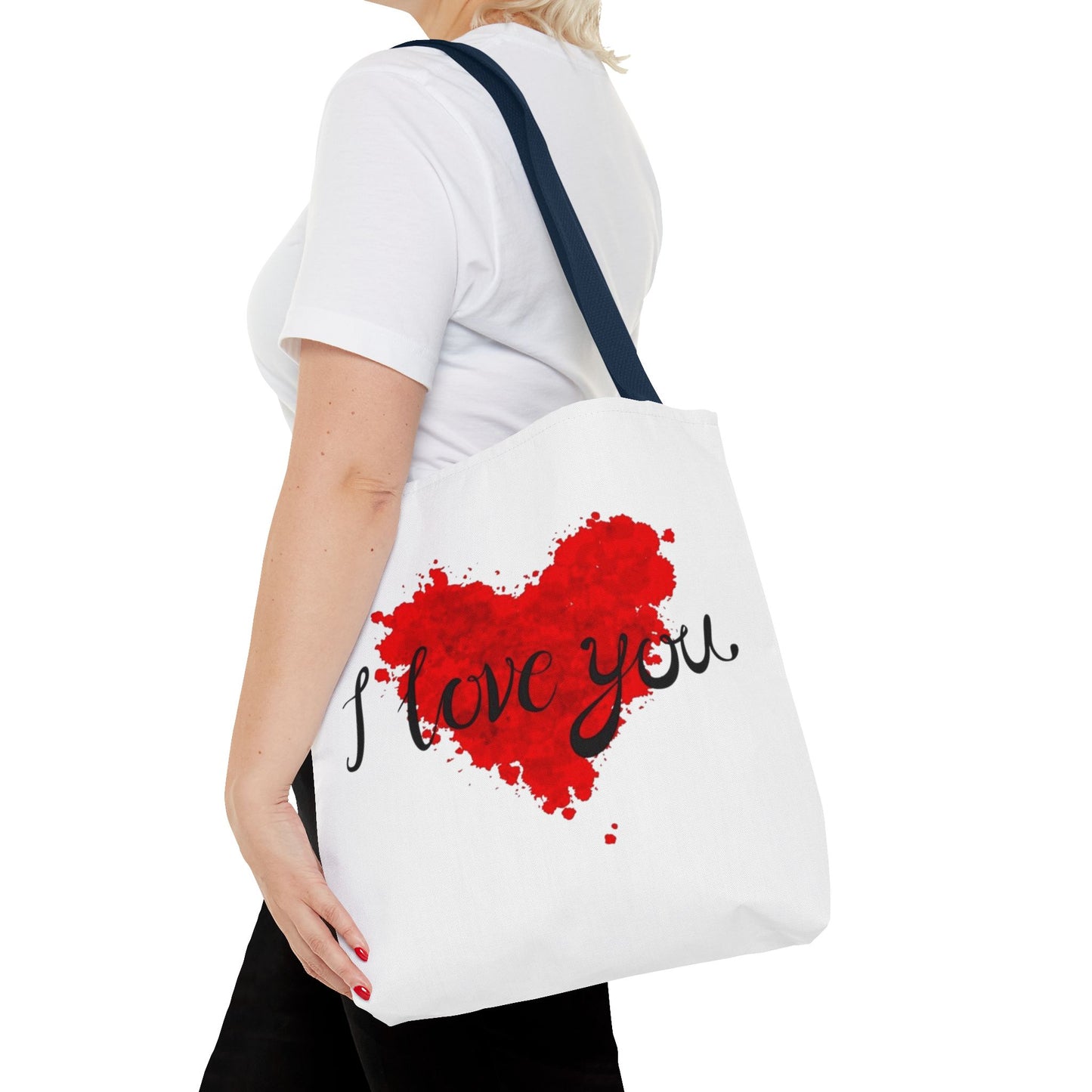 Romantic Heart Tote Bag - 'I Love You' Design