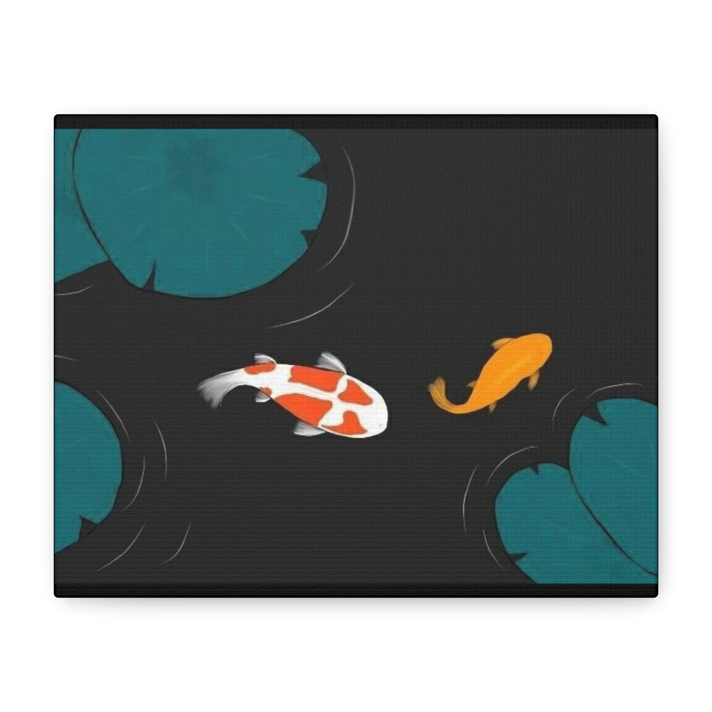 Artistic Koi Fish Canvas Wall Decor - Stretched Matte 1.25"