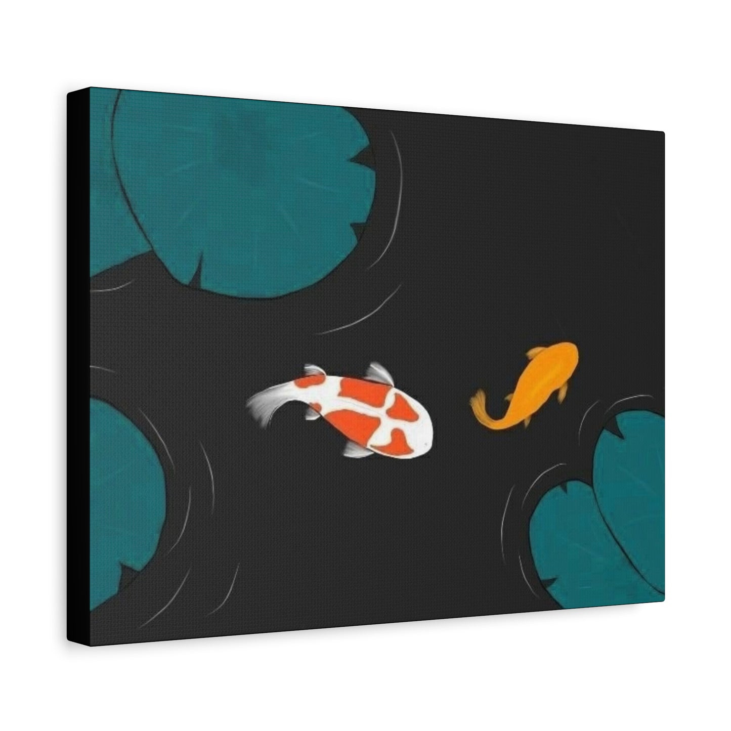 Artistic Koi Fish Canvas Wall Decor - Stretched Matte 1.25"