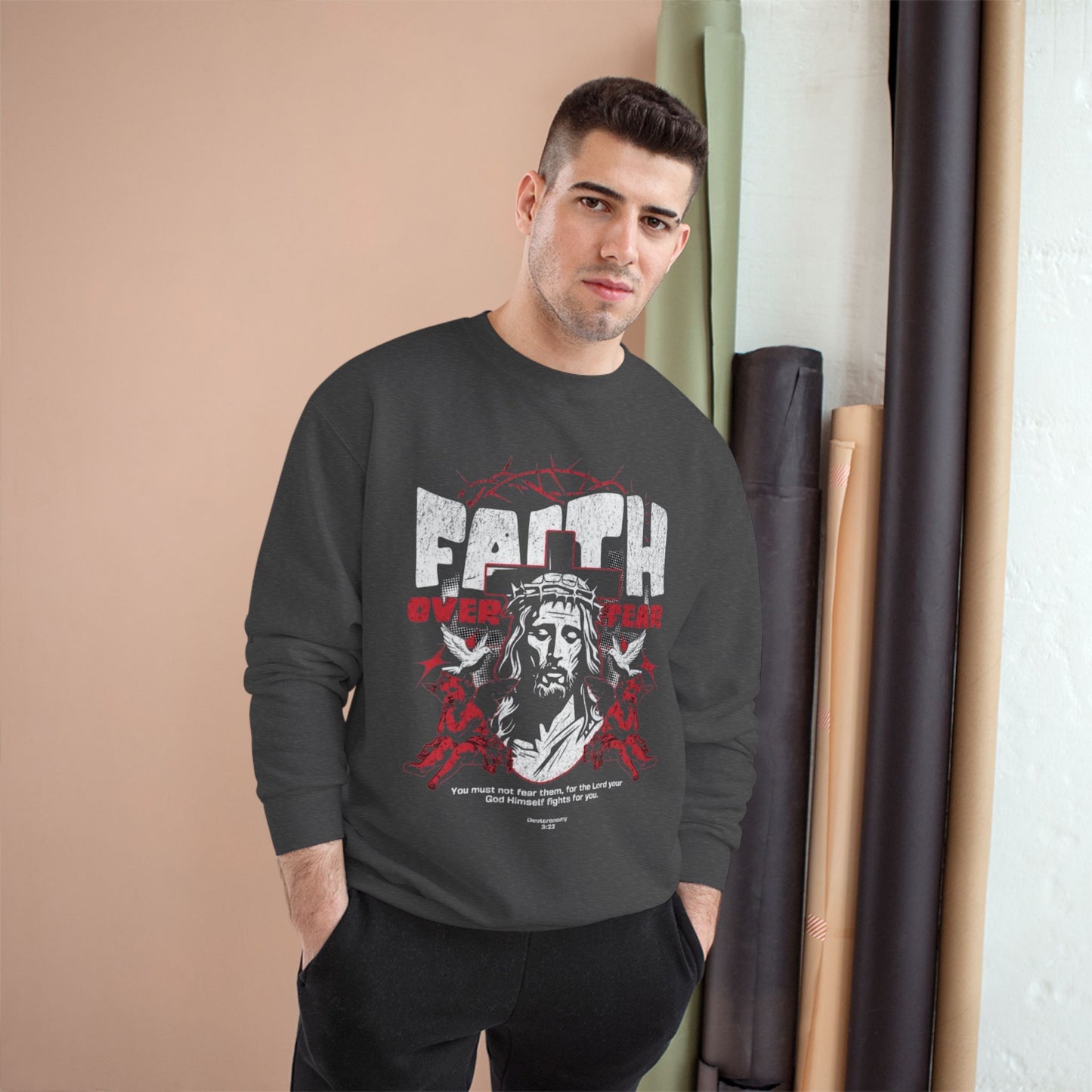 Faith Over Fear Champion Sweatshirt | Inspirational Christian Apparel