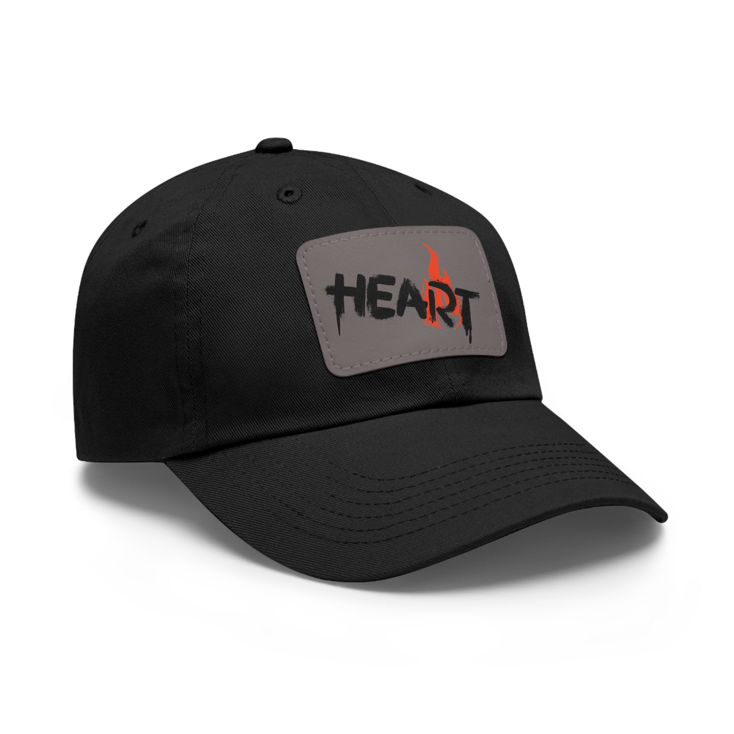 Adjustable Dad Hat with Leather HEART Patch | Casual Everyday Cap