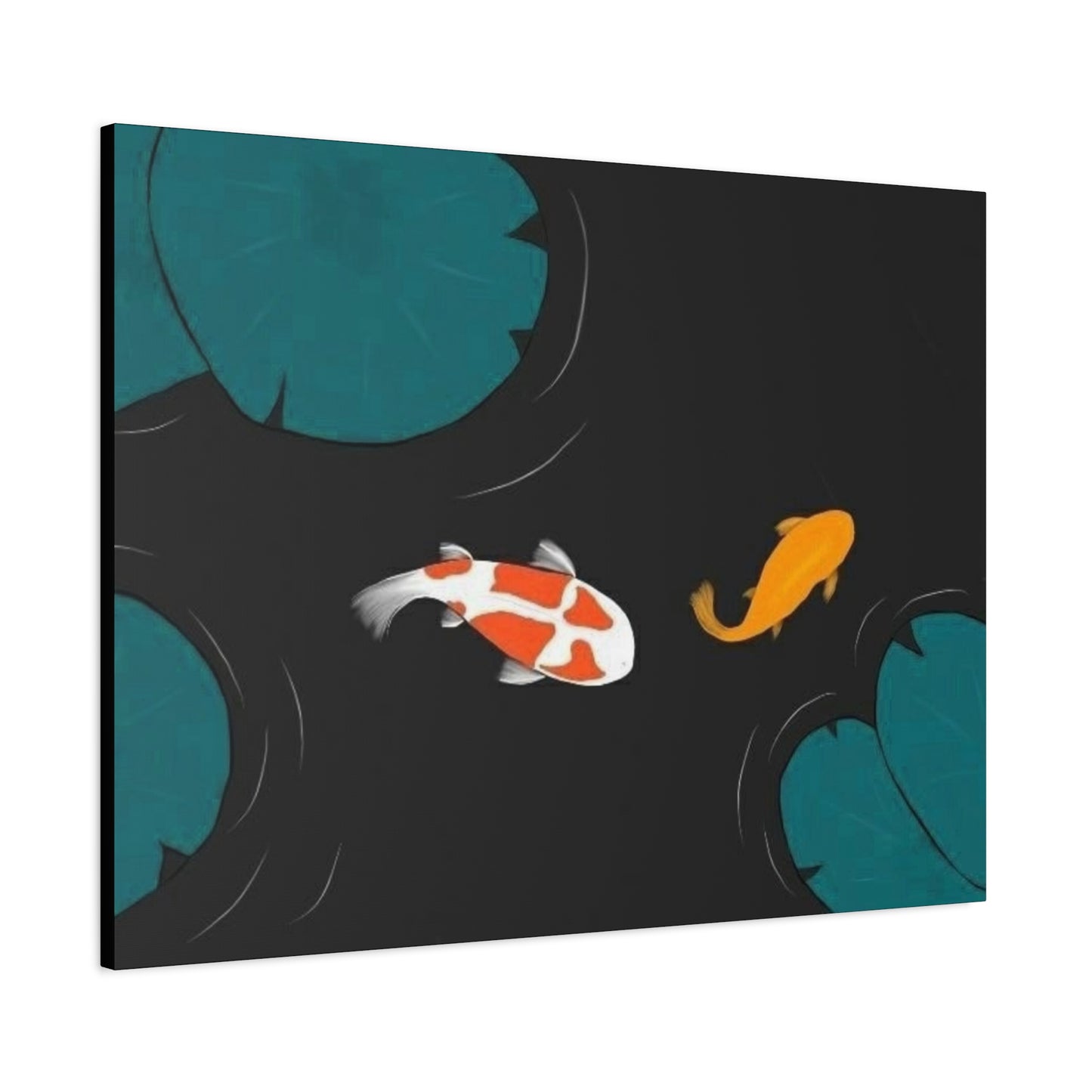 Artistic Koi Fish Canvas Wall Decor - Stretched Matte 1.25"