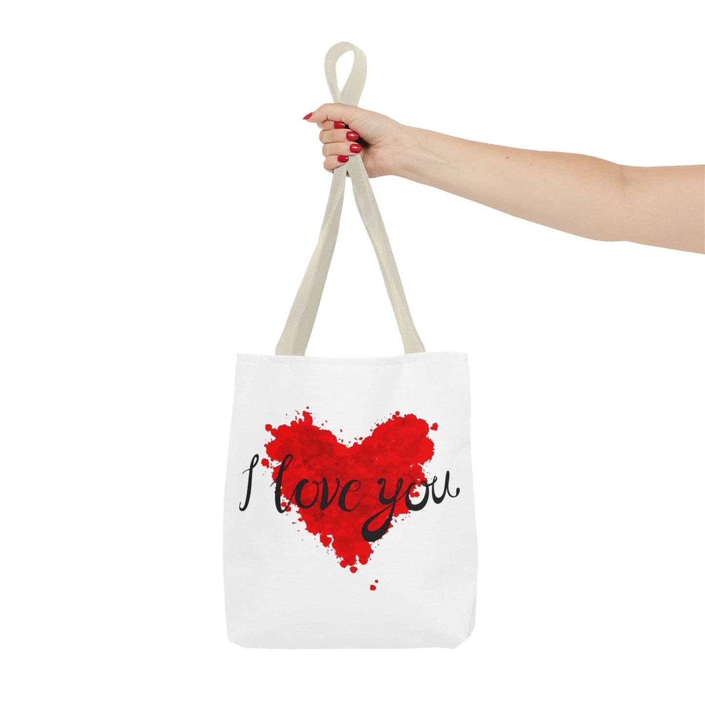 Romantic Heart Tote Bag - 'I Love You' Design