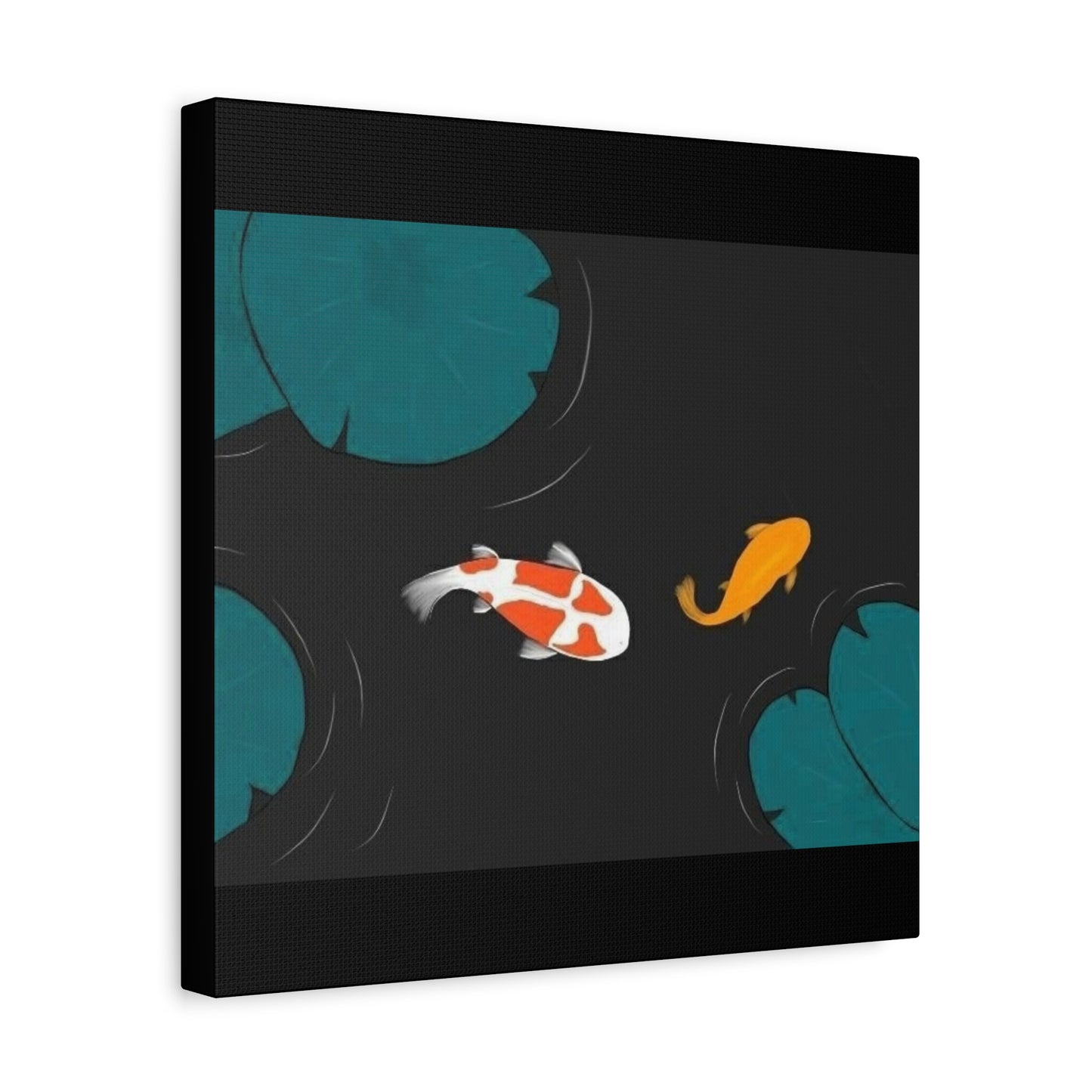 Artistic Koi Fish Canvas Wall Decor - Stretched Matte 1.25"