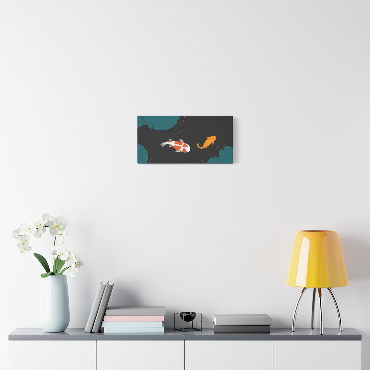 Artistic Koi Fish Canvas Wall Decor - Stretched Matte 1.25"