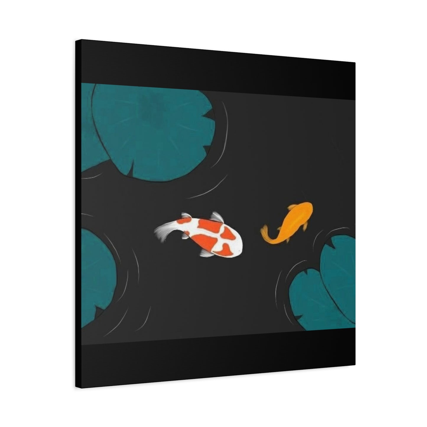 Artistic Koi Fish Canvas Wall Decor - Stretched Matte 1.25"