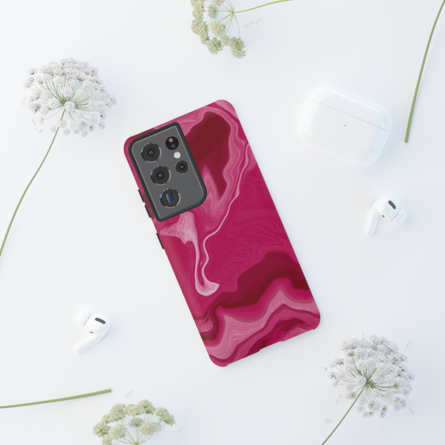 Tough Cases - Pink Marbled Phone Case for Stylish Protection