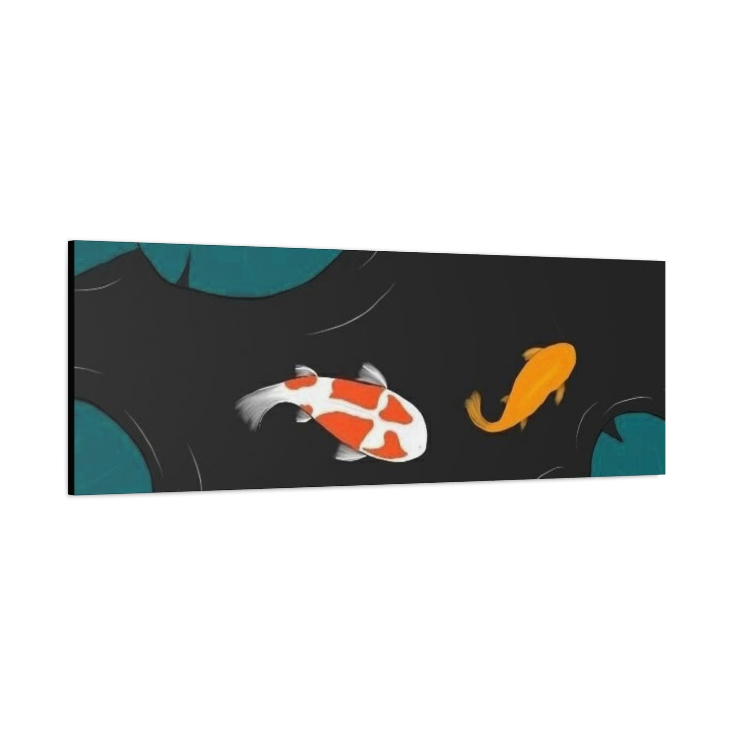 Artistic Koi Fish Canvas Wall Decor - Stretched Matte 1.25"