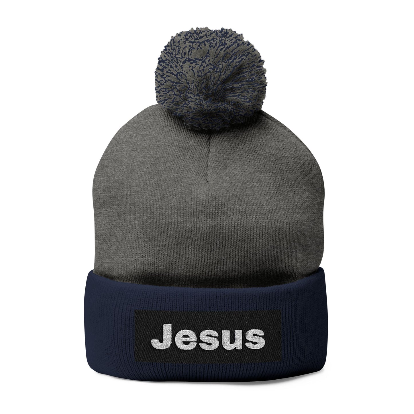 Jesus Pom-Pom Knit Cap - Cozy Winter Beanie for Faith and Style