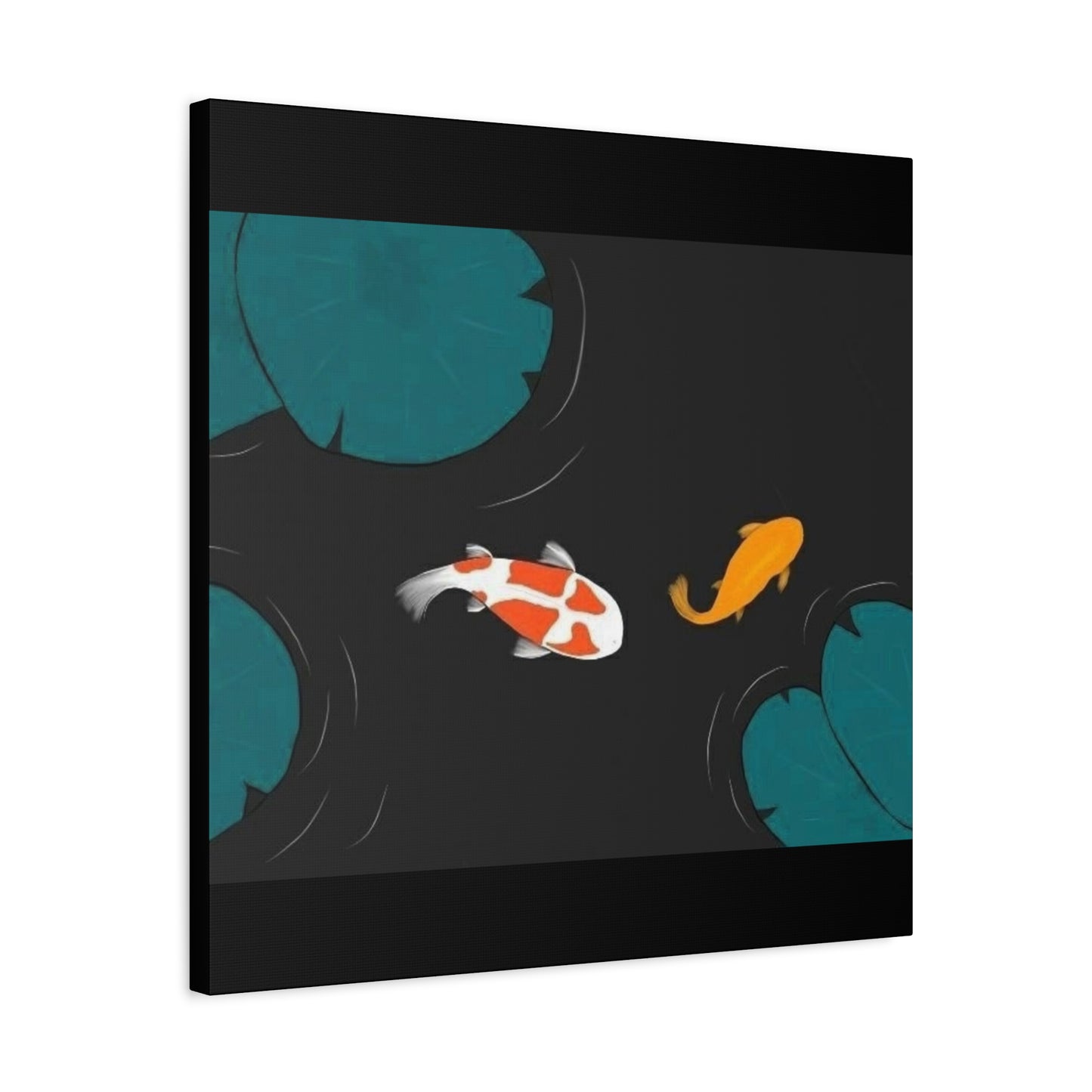 Artistic Koi Fish Canvas Wall Decor - Stretched Matte 1.25"