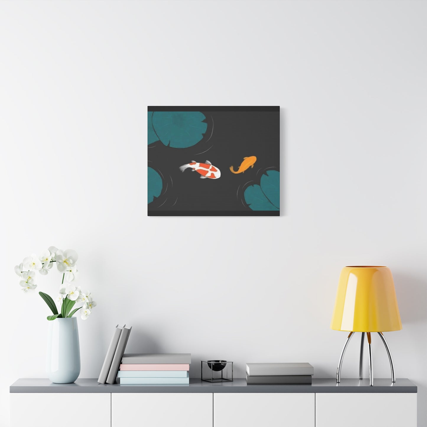 Artistic Koi Fish Canvas Wall Decor - Stretched Matte 1.25"