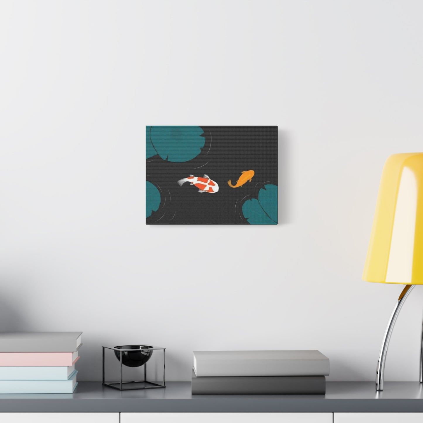 Artistic Koi Fish Canvas Wall Decor - Stretched Matte 1.25"