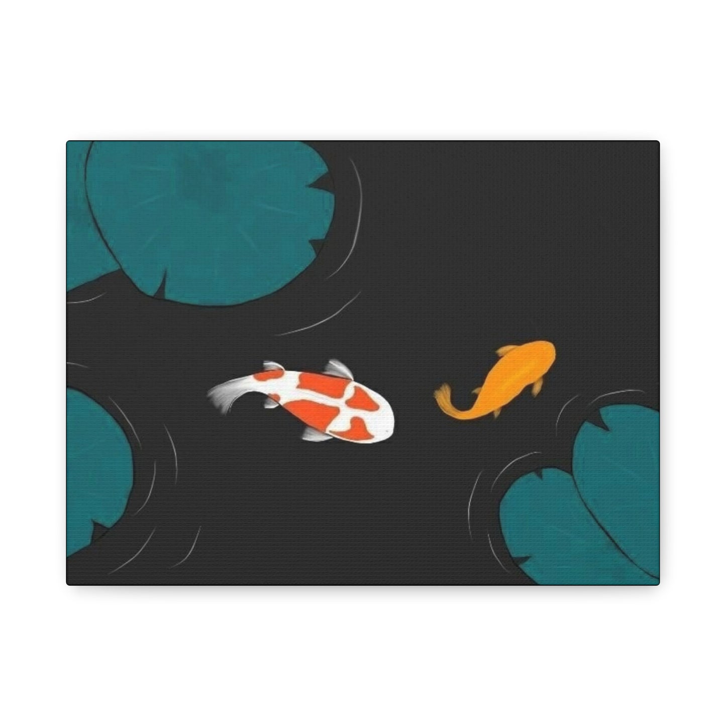 Artistic Koi Fish Canvas Wall Decor - Stretched Matte 1.25"