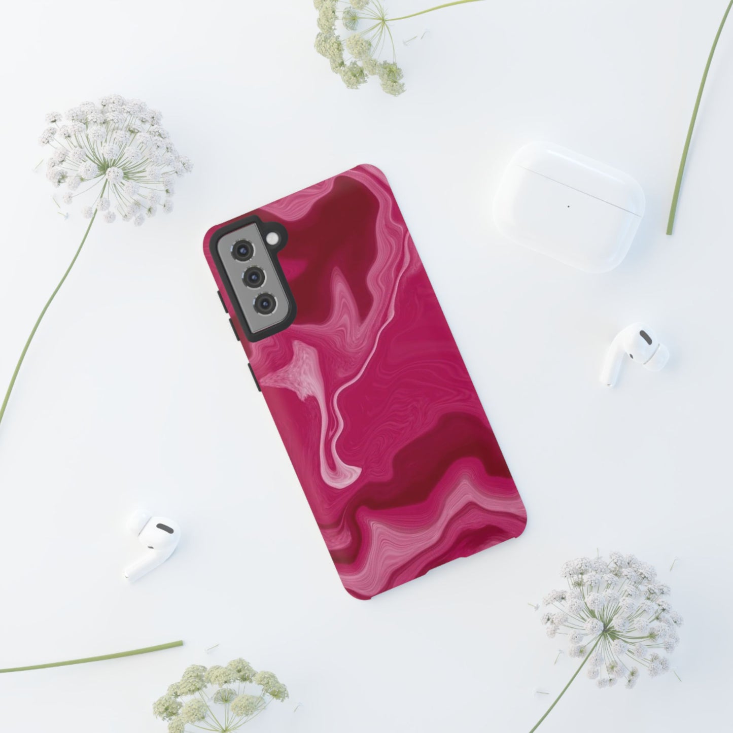 Tough Cases - Pink Marbled Phone Case for Stylish Protection