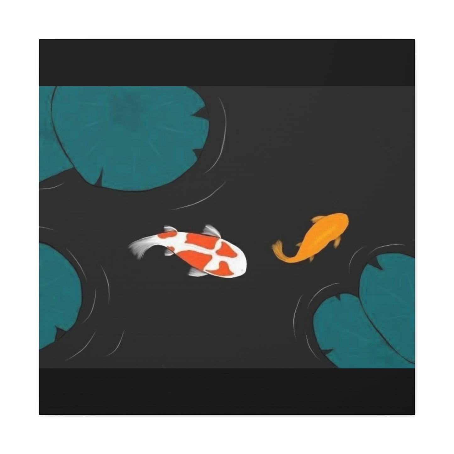 Artistic Koi Fish Canvas Wall Decor - Stretched Matte 1.25"