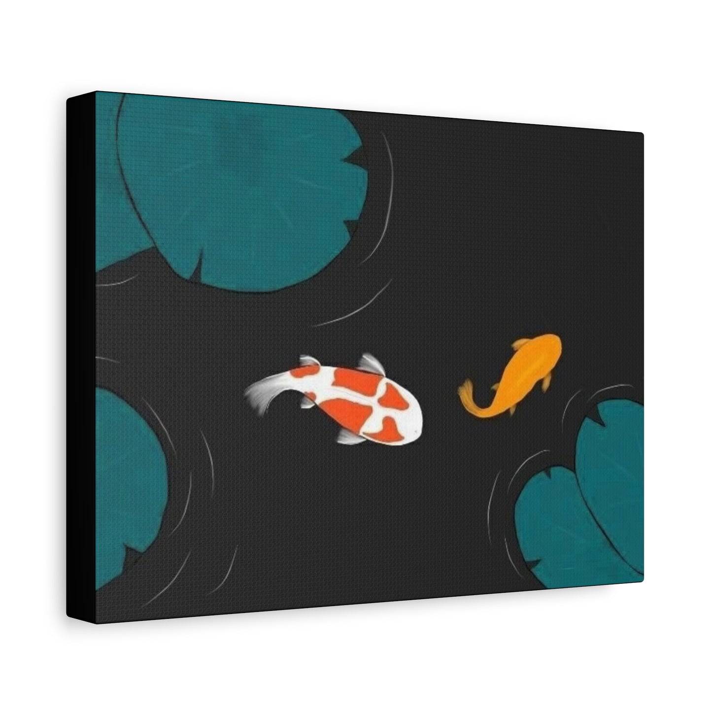 Artistic Koi Fish Canvas Wall Decor - Stretched Matte 1.25"